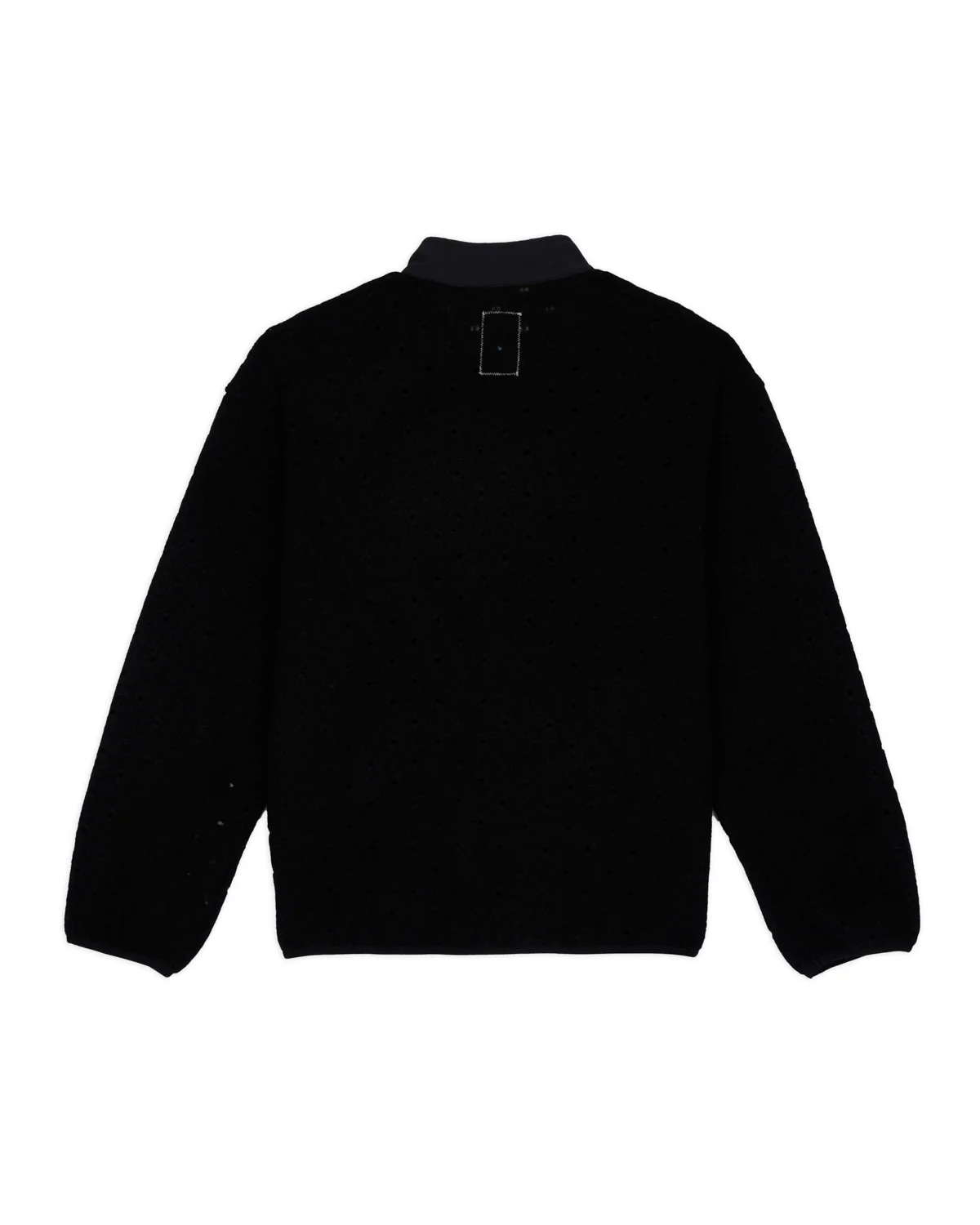 Hole Mock Neck Pullover - Black - Image 5