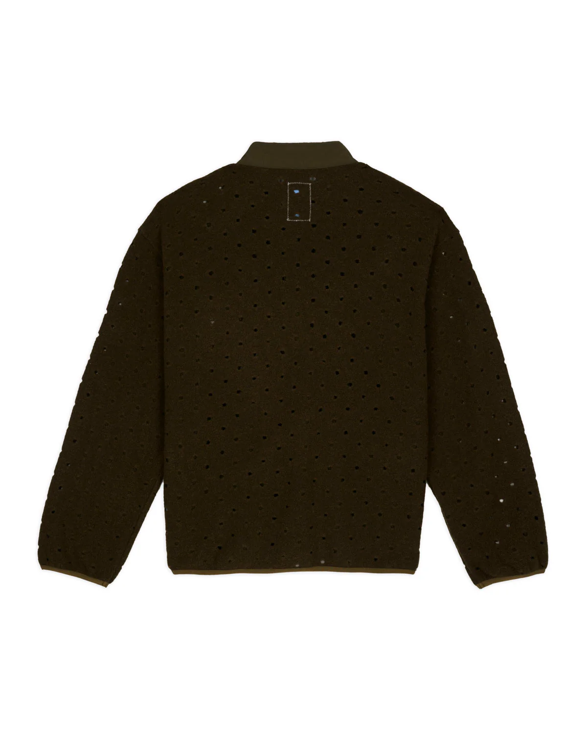 Hole Mock Neck Pullover - Olive - Image 5