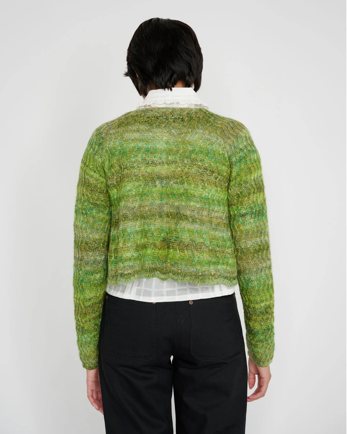 Isa Scalloped Cardigan - Green Multi - Image 5