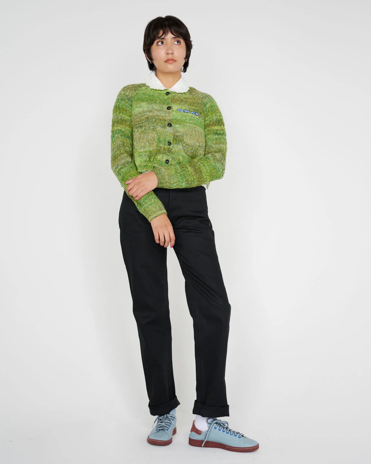 Isa Scalloped Cardigan - Green Multi - Image 7