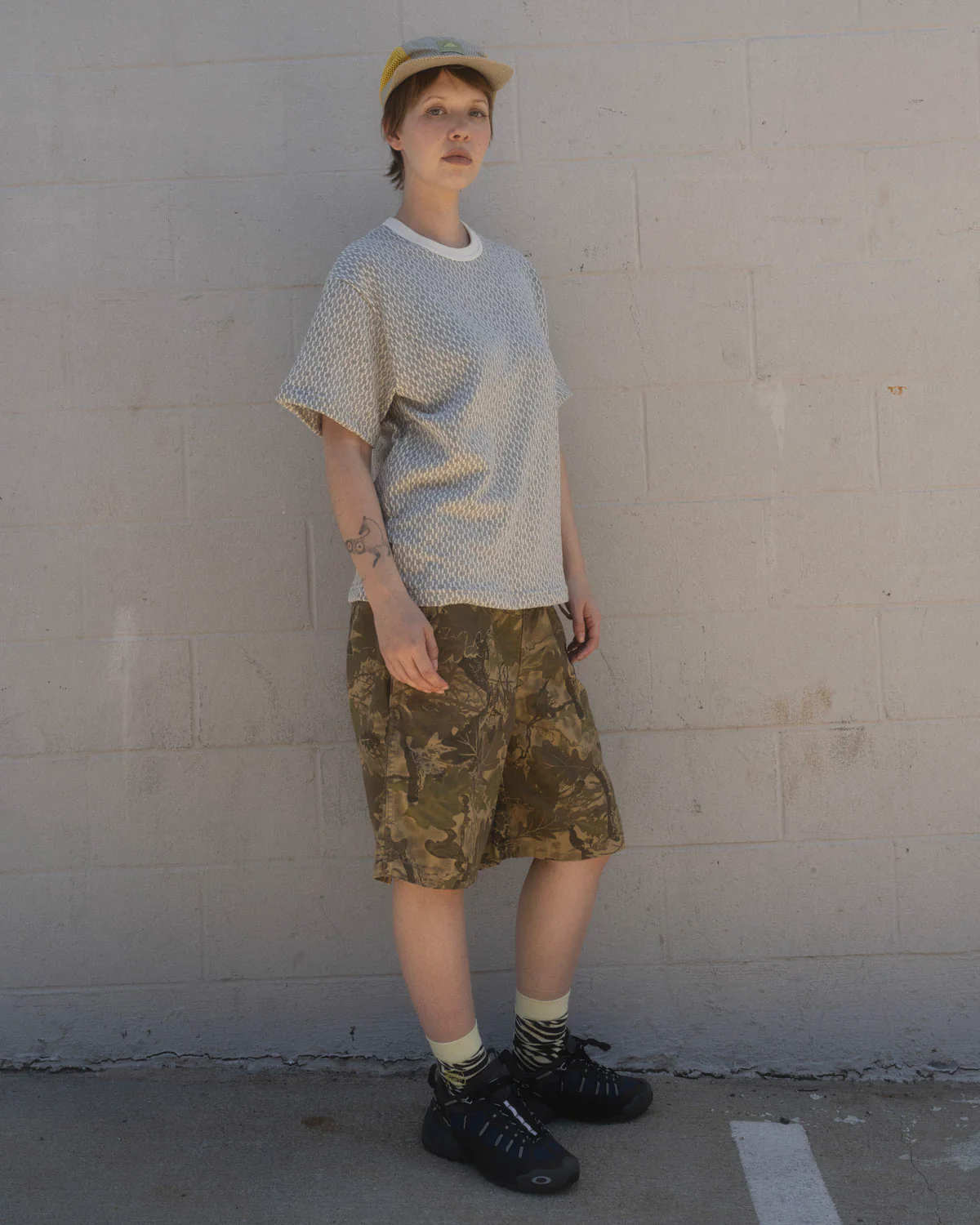 Jacquard Broken Stripe T-shirt - Grey - Image 5