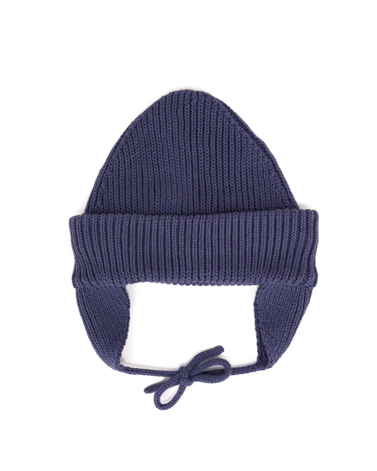 Knitted Ear Flap Beanie - Blue - Image 3