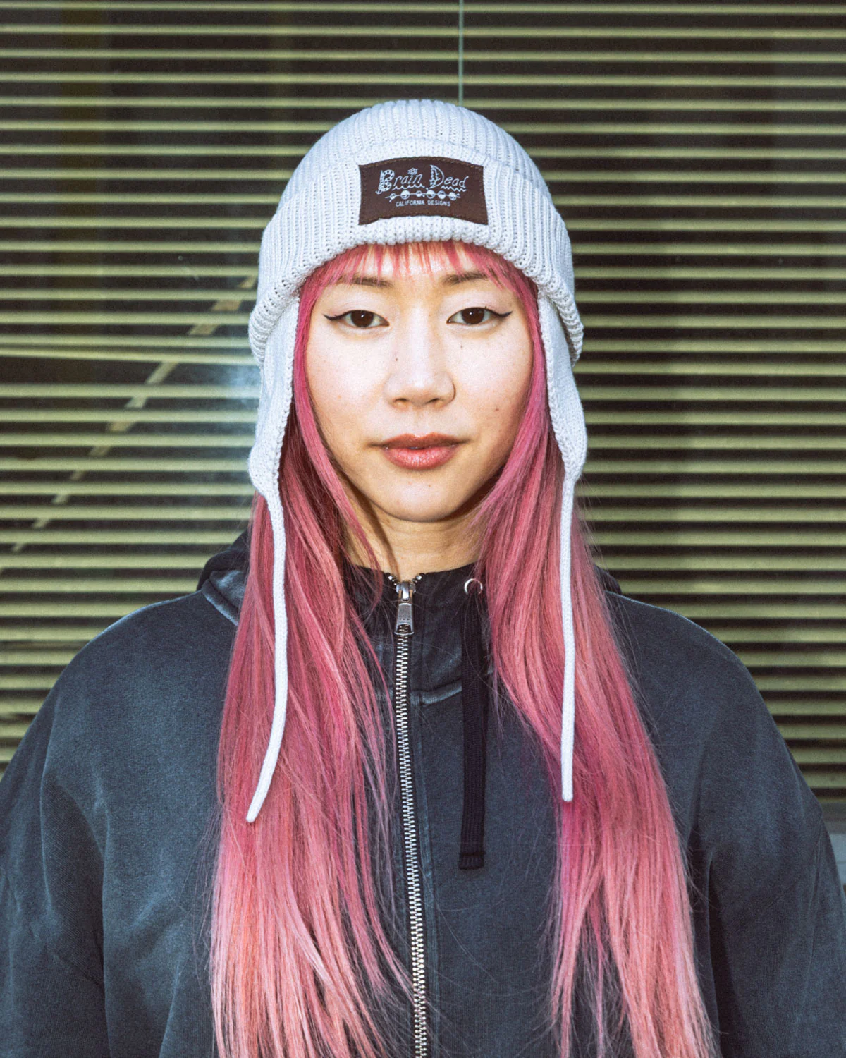 Knitted Ear Flap Beanie - Natural - Image 2