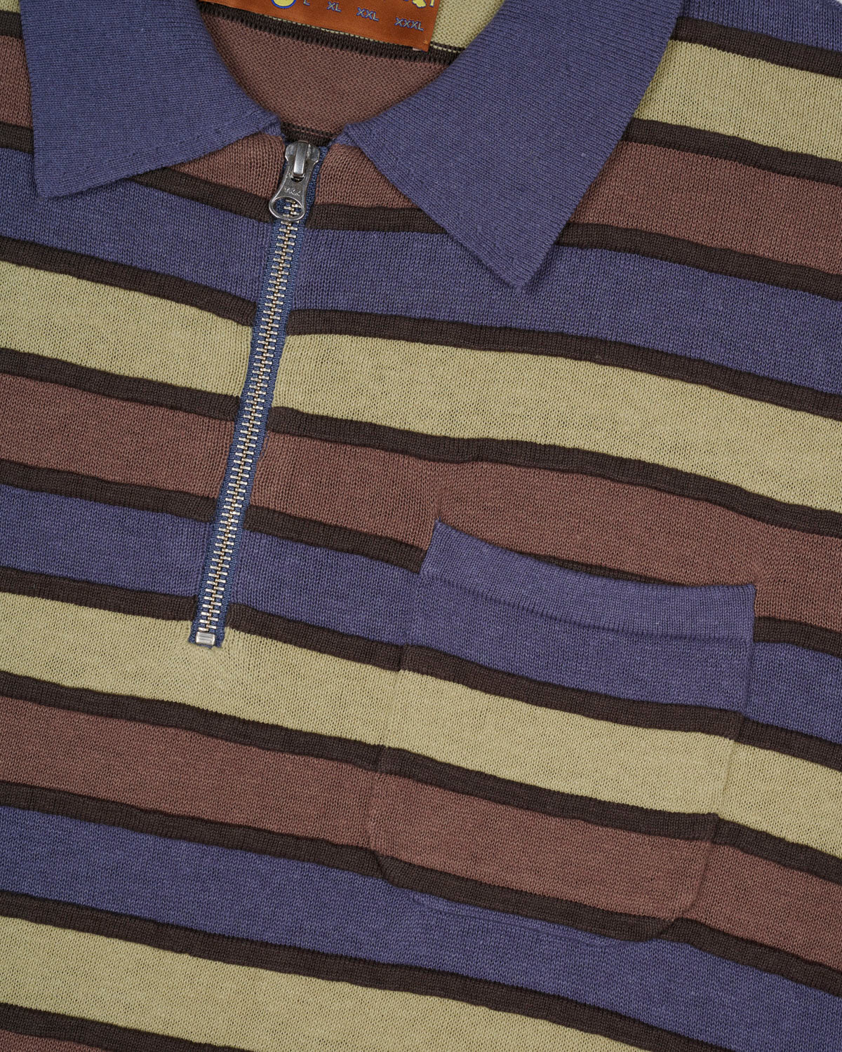 Lifted Stripe Half Zip Shirt - Blue Multi - Image 4