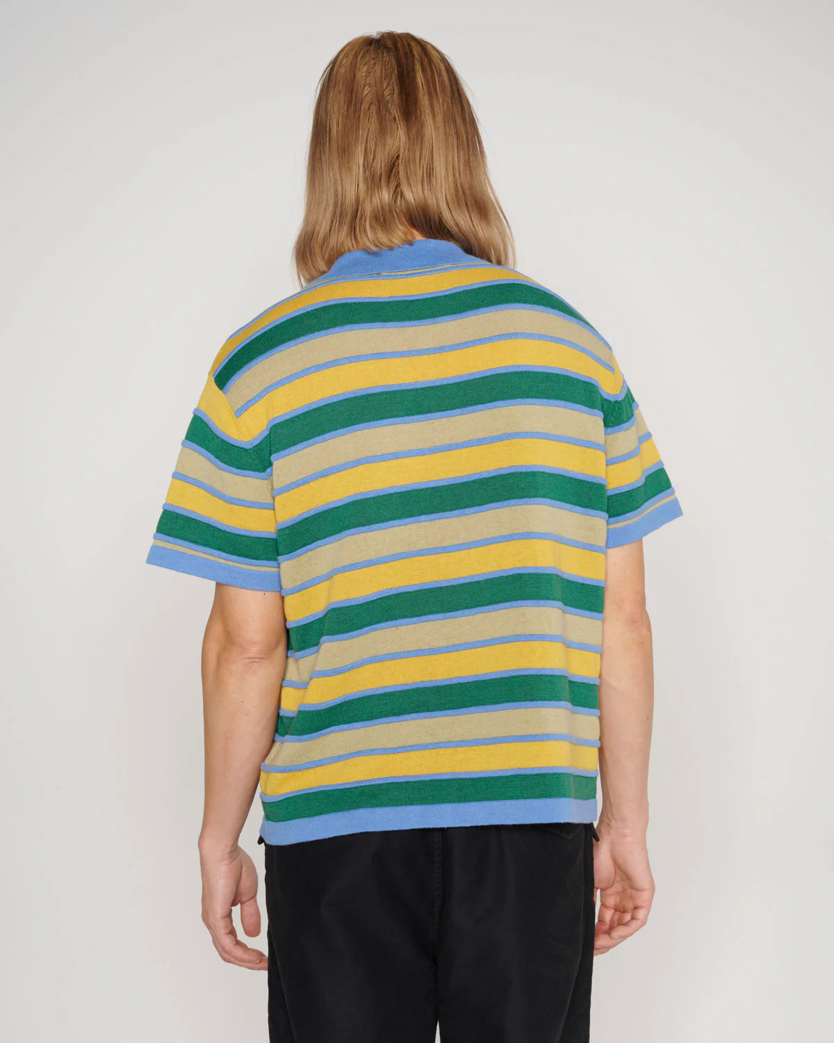 Lifted Stripe Half Zip Shirt - Yellow Multi - Image 6