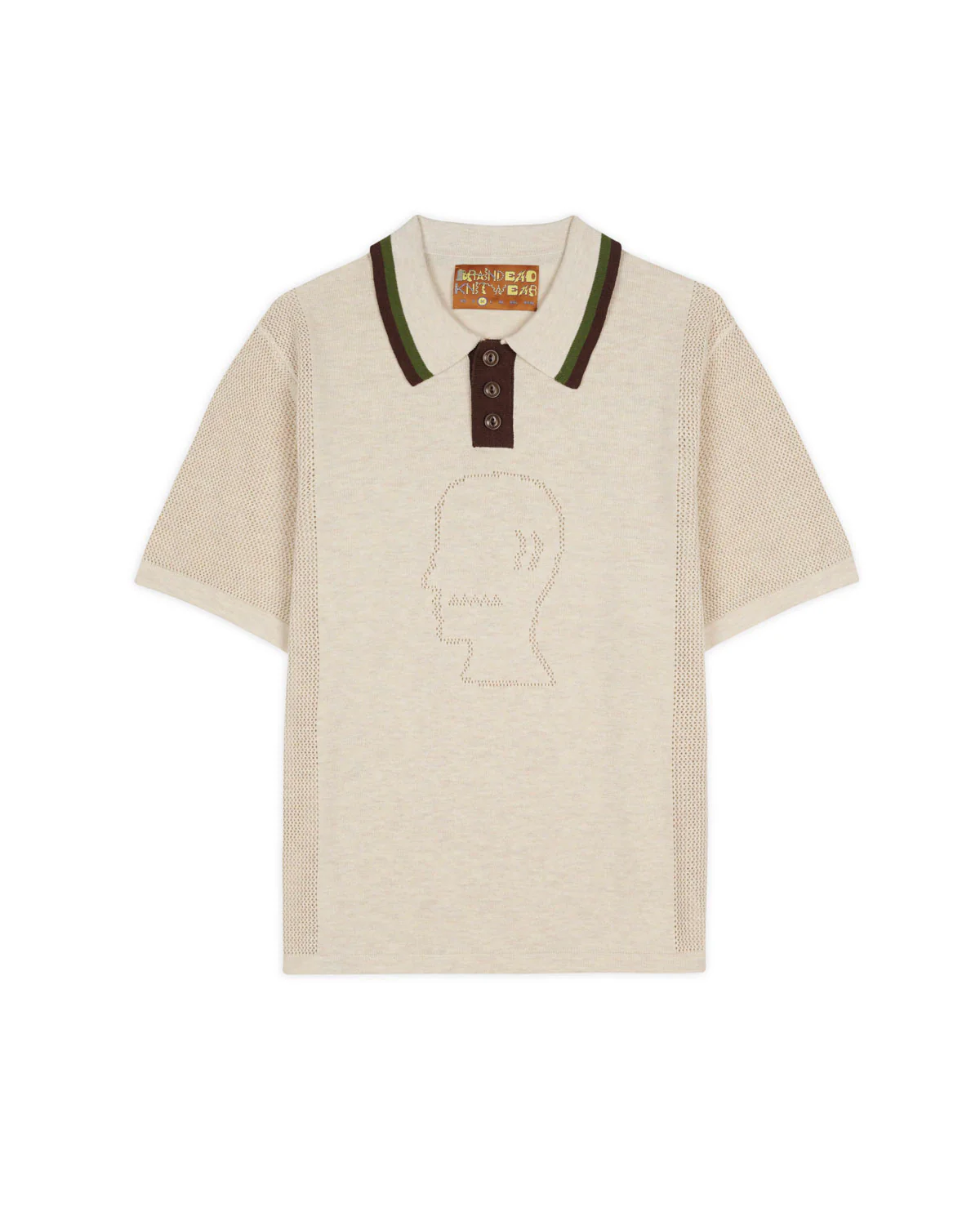 Logo Head Pointelle Polo - Natural
