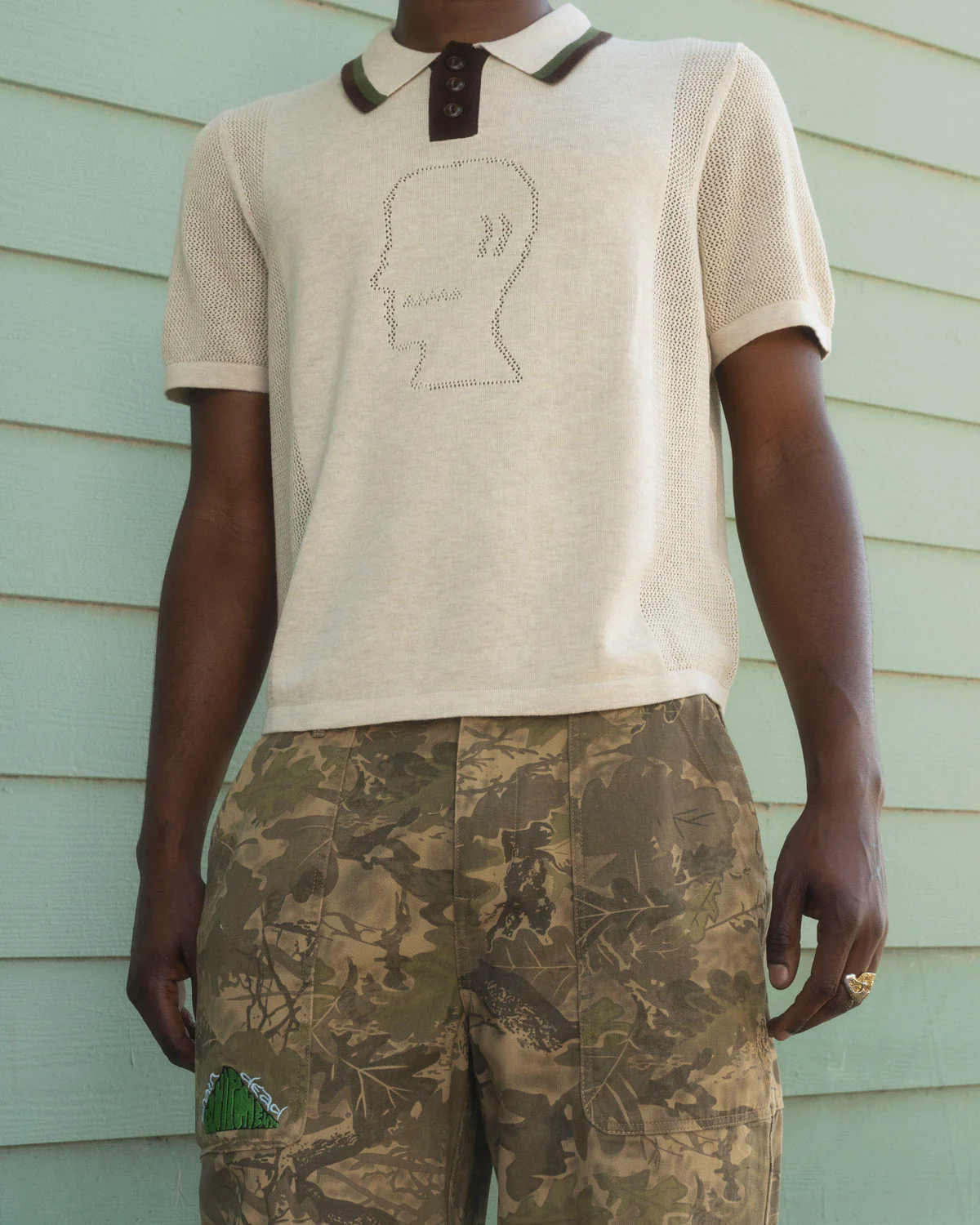 Logo Head Pointelle Polo - Natural - Image 2