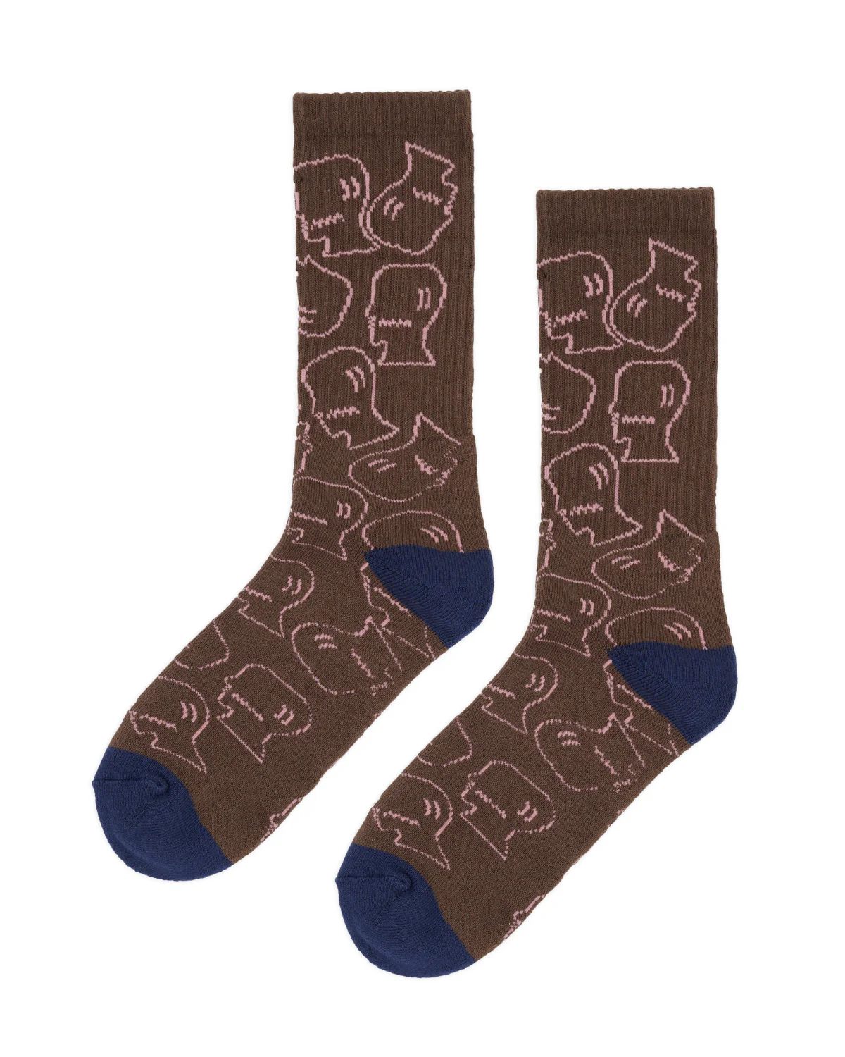 Logohead Crew Socks - Brown