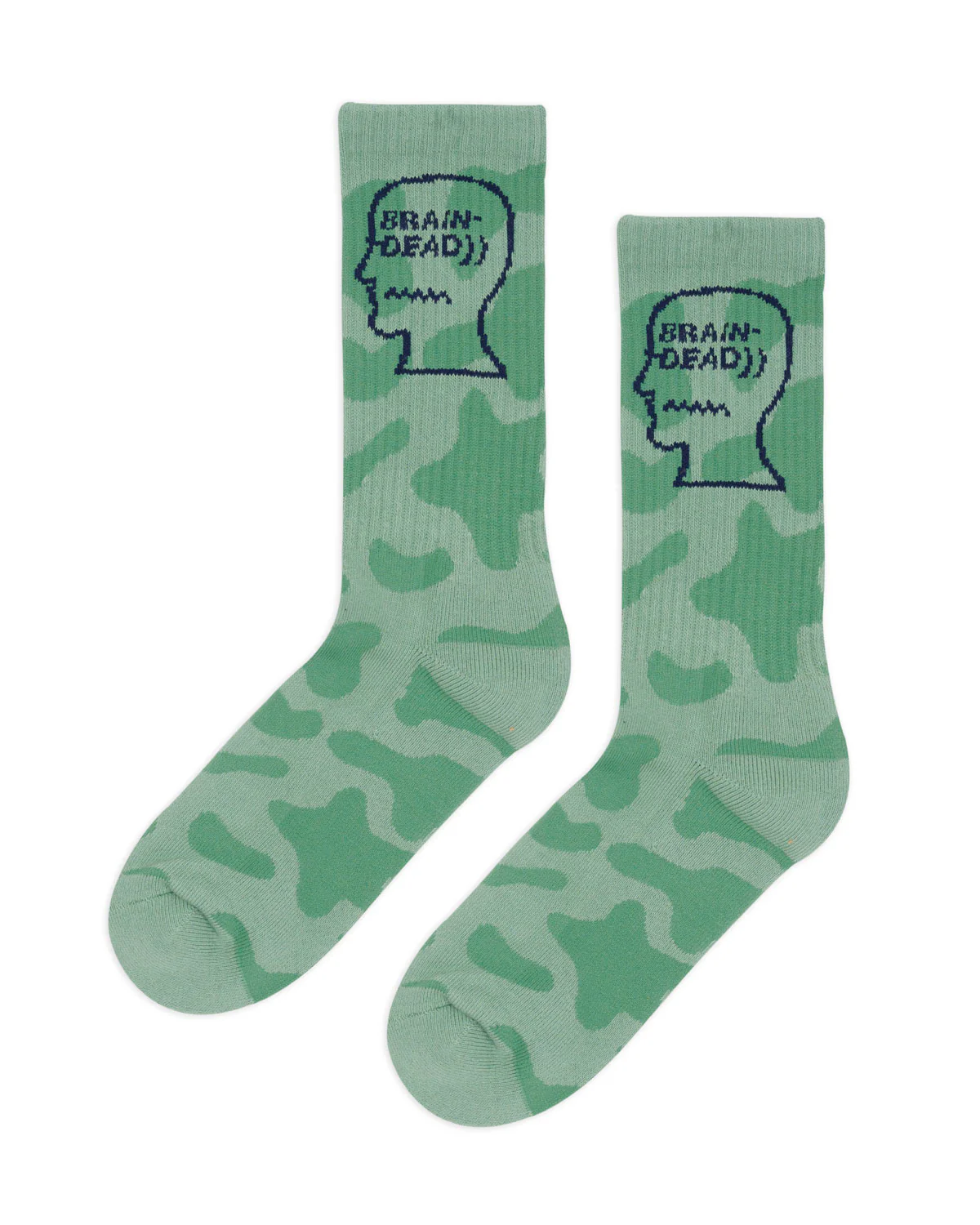 Logohead Crew Socks - Green Cow