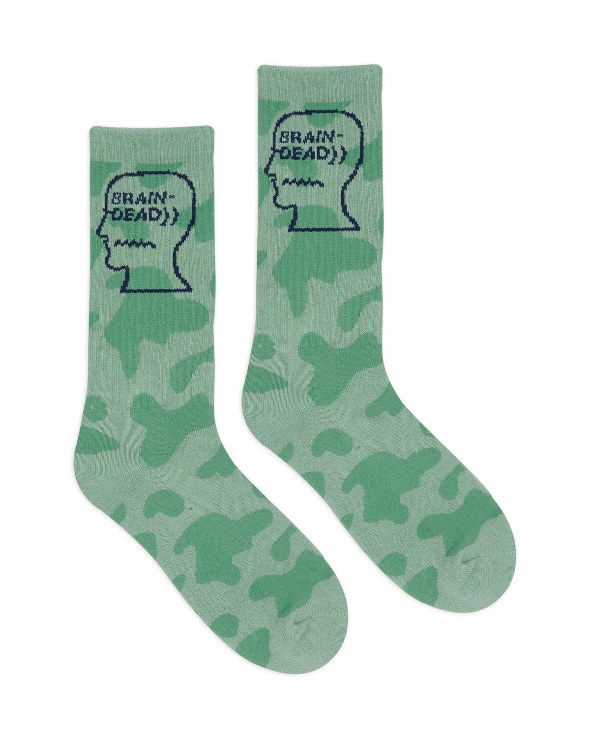 Logohead Crew Socks - Green Cow - Image 2