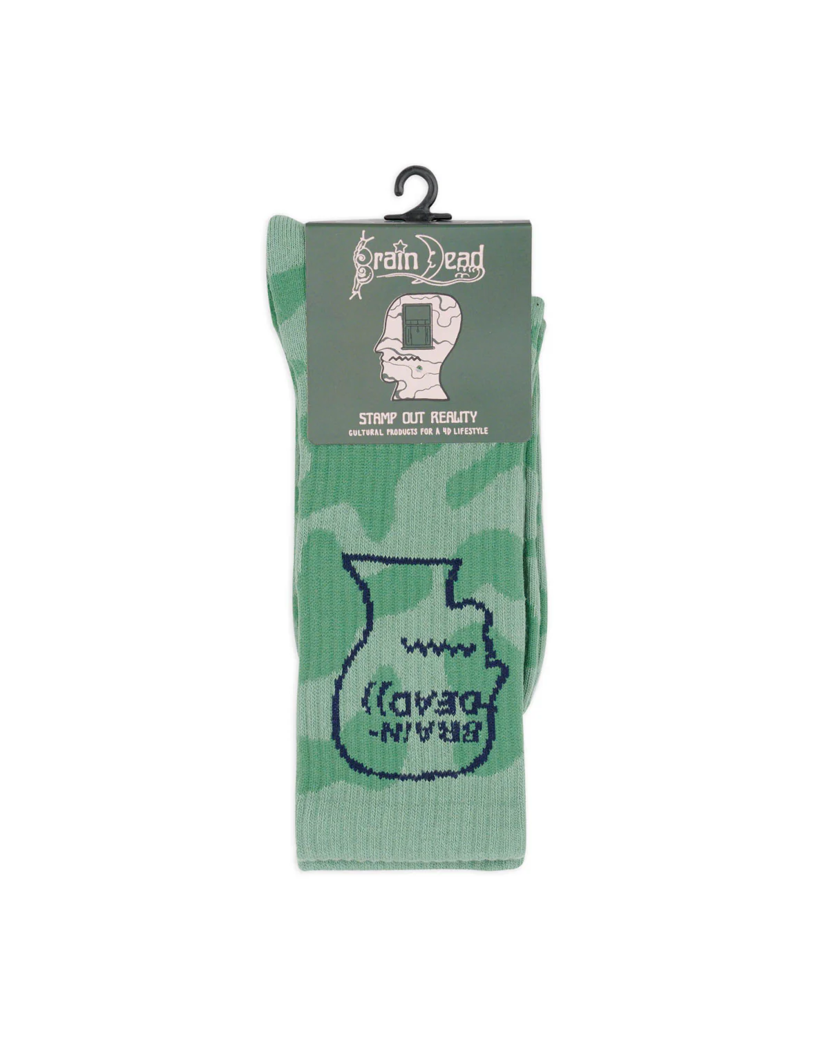 Logohead Crew Socks - Green Cow - Image 3