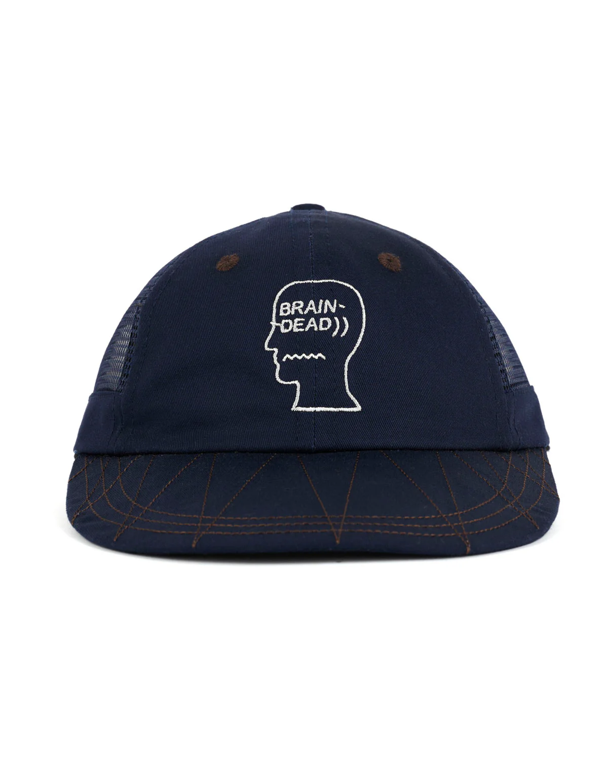 Logohead Long Brim Mesh Panel Hat - Navy