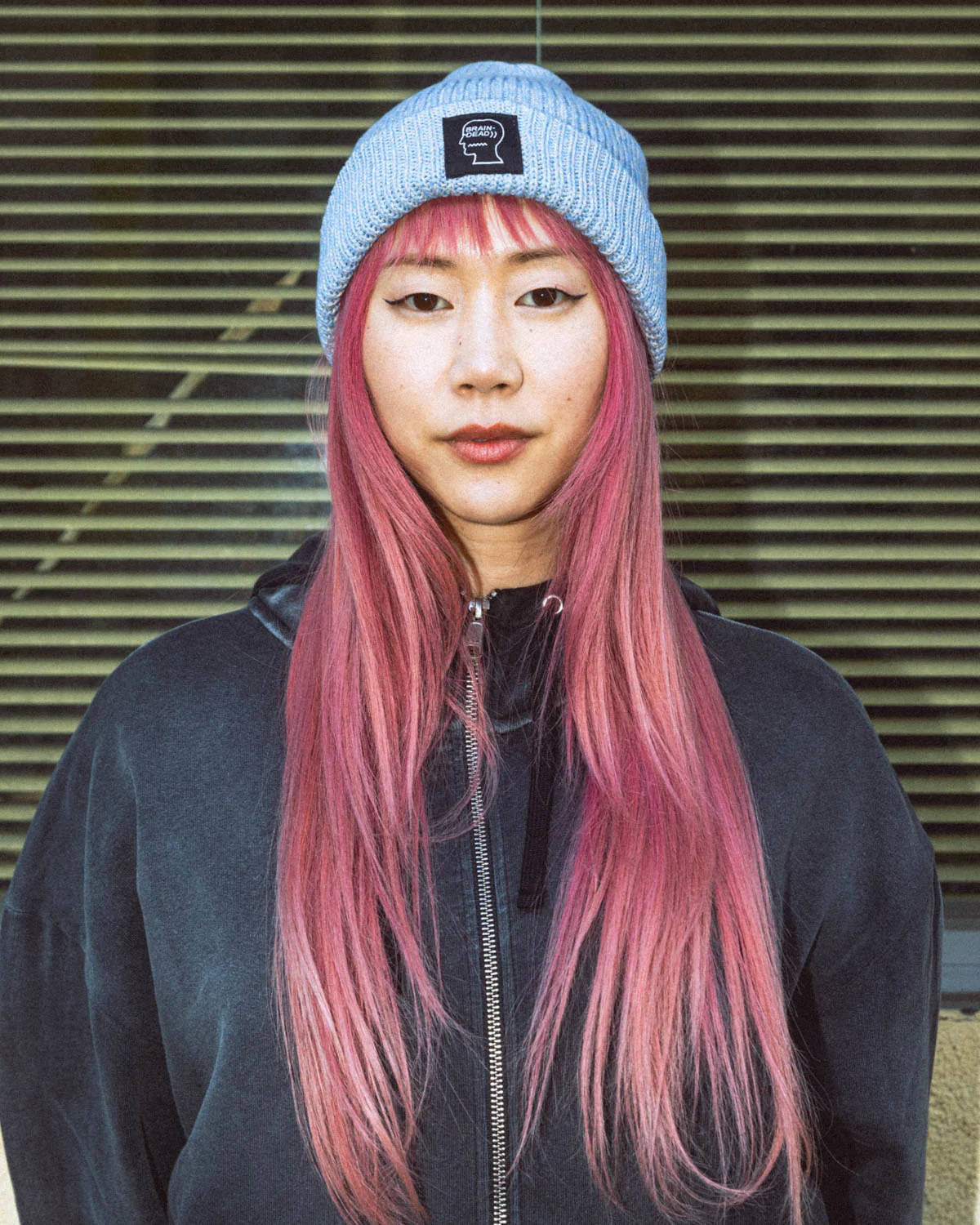 Marled Cotton Logohead Beanie - Blue - Image 2