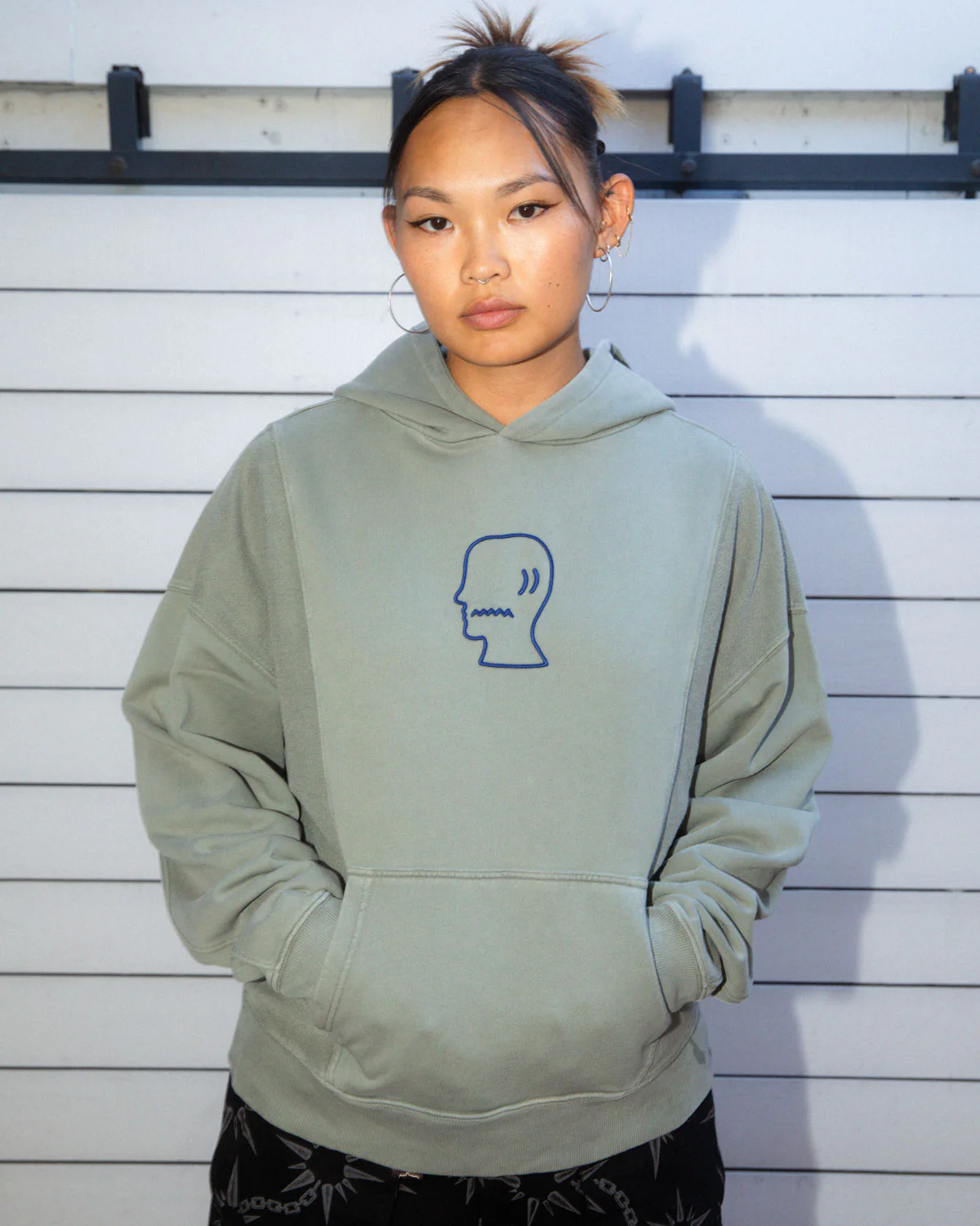 Mendoza Cropped Hoodie - Cement - Image 10