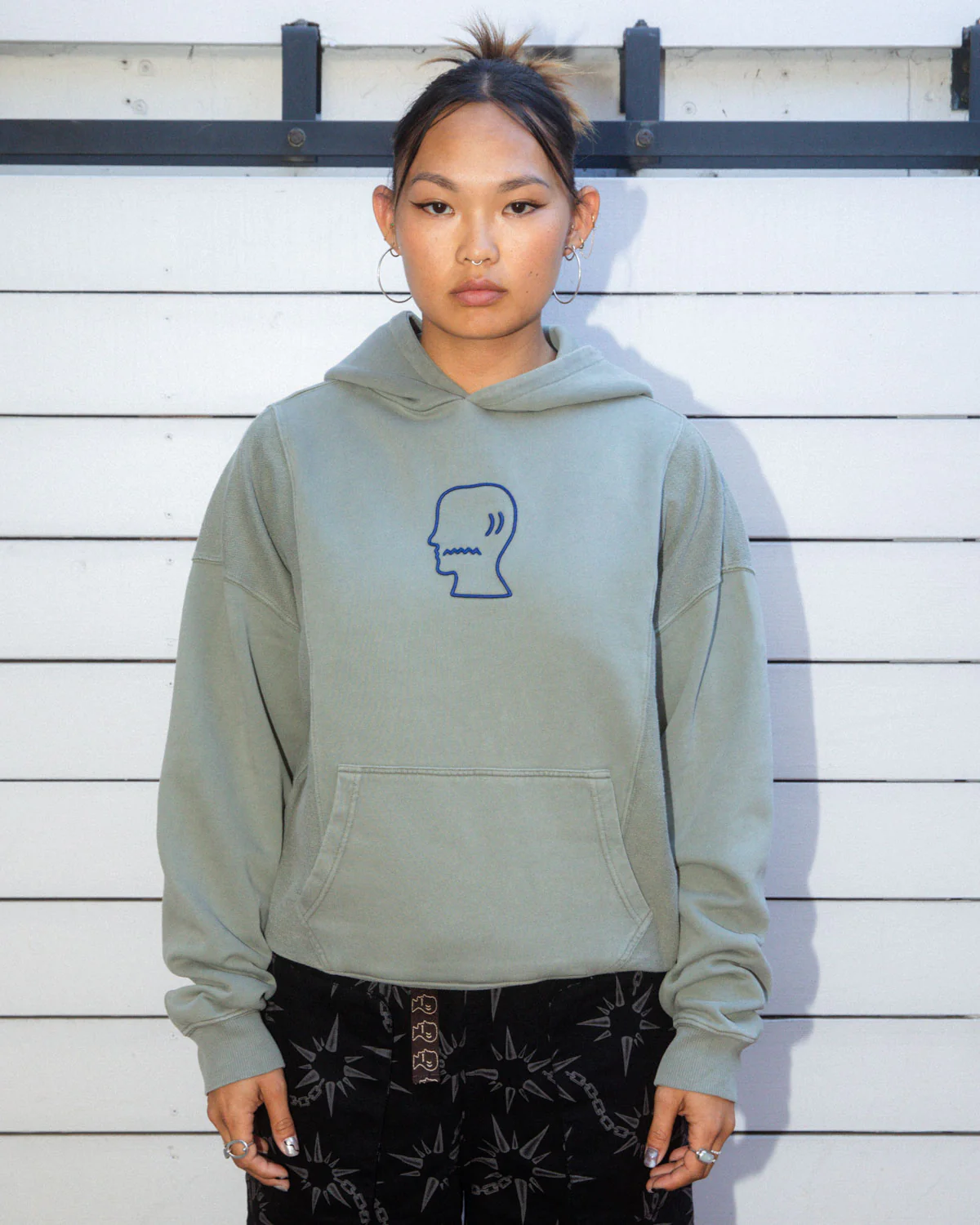 Mendoza Cropped Hoodie - Cement - Image 3
