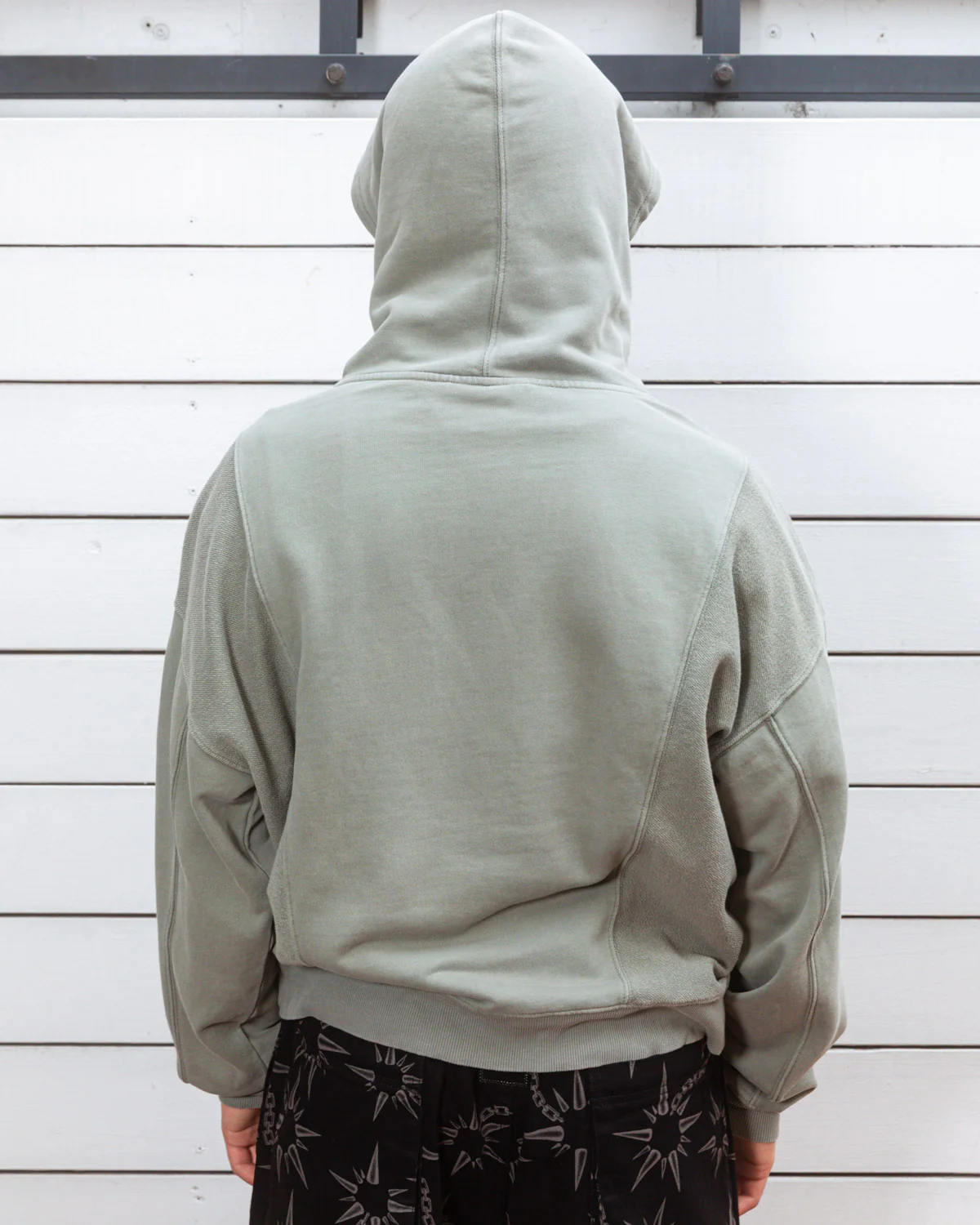 Mendoza Cropped Hoodie - Cement - Image 8