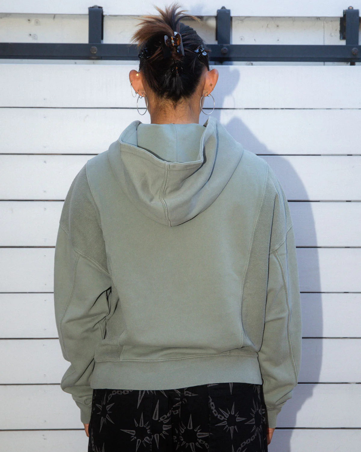 Mendoza Cropped Hoodie - Cement - Image 9
