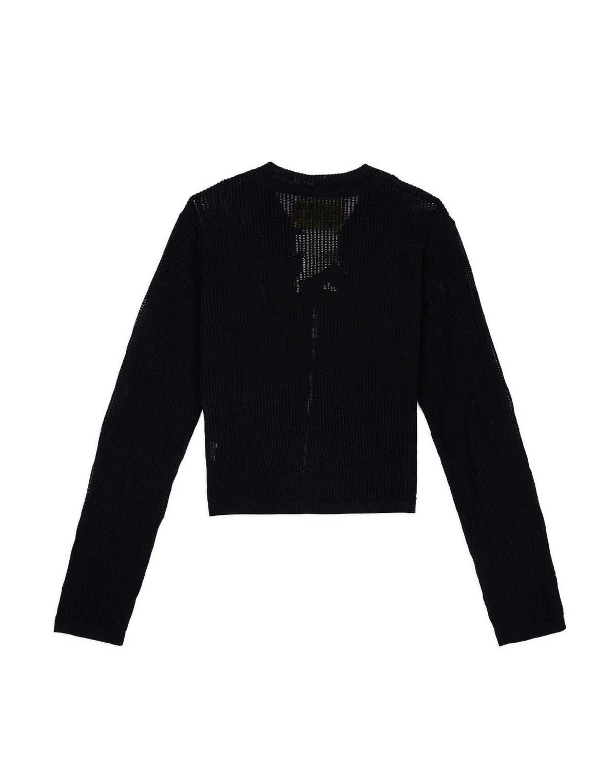 Mesh Knit Spiral Cardigan - Black - Image 5