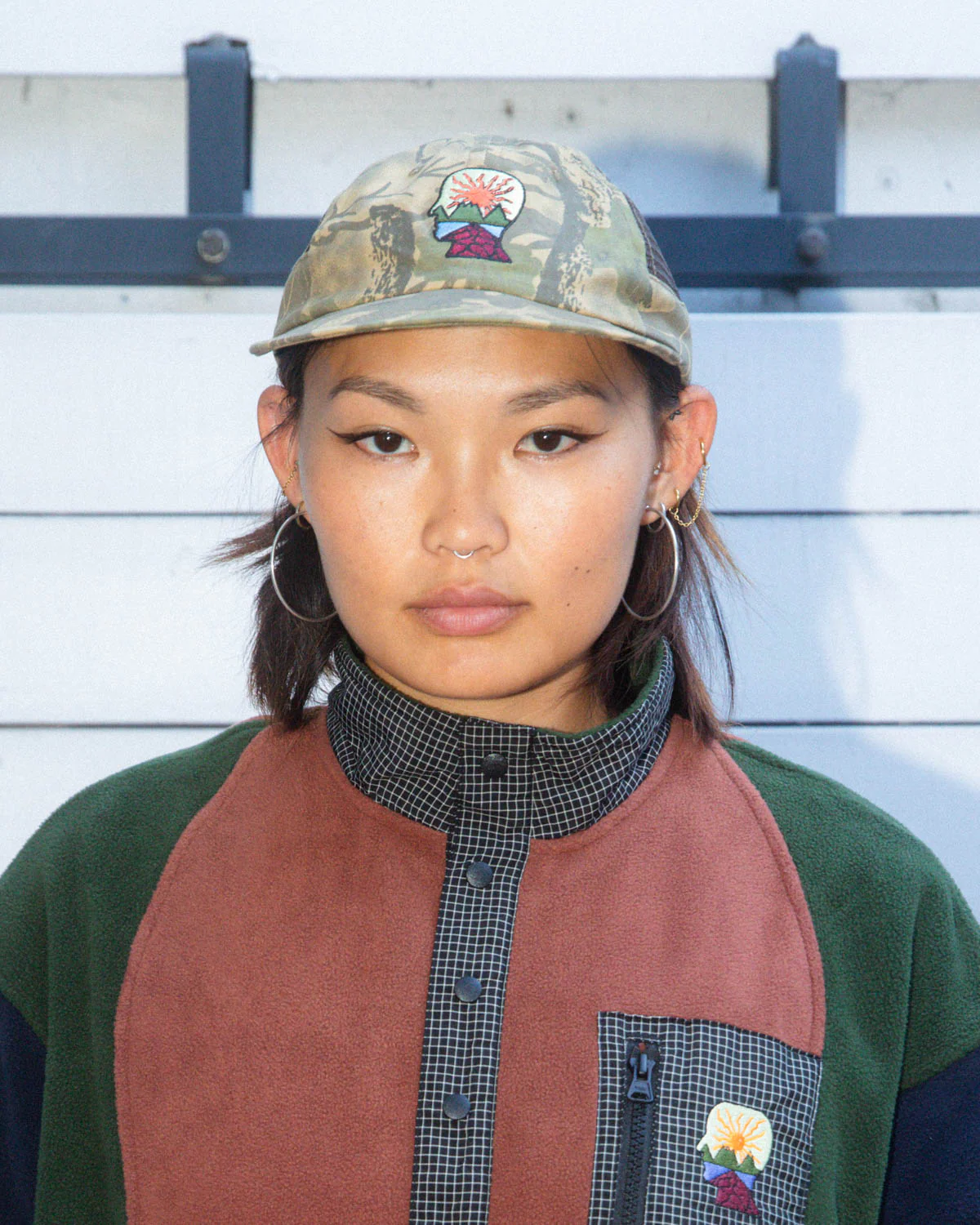 Mesh Panel Logohead Hat - Leaf Camo - Image 2