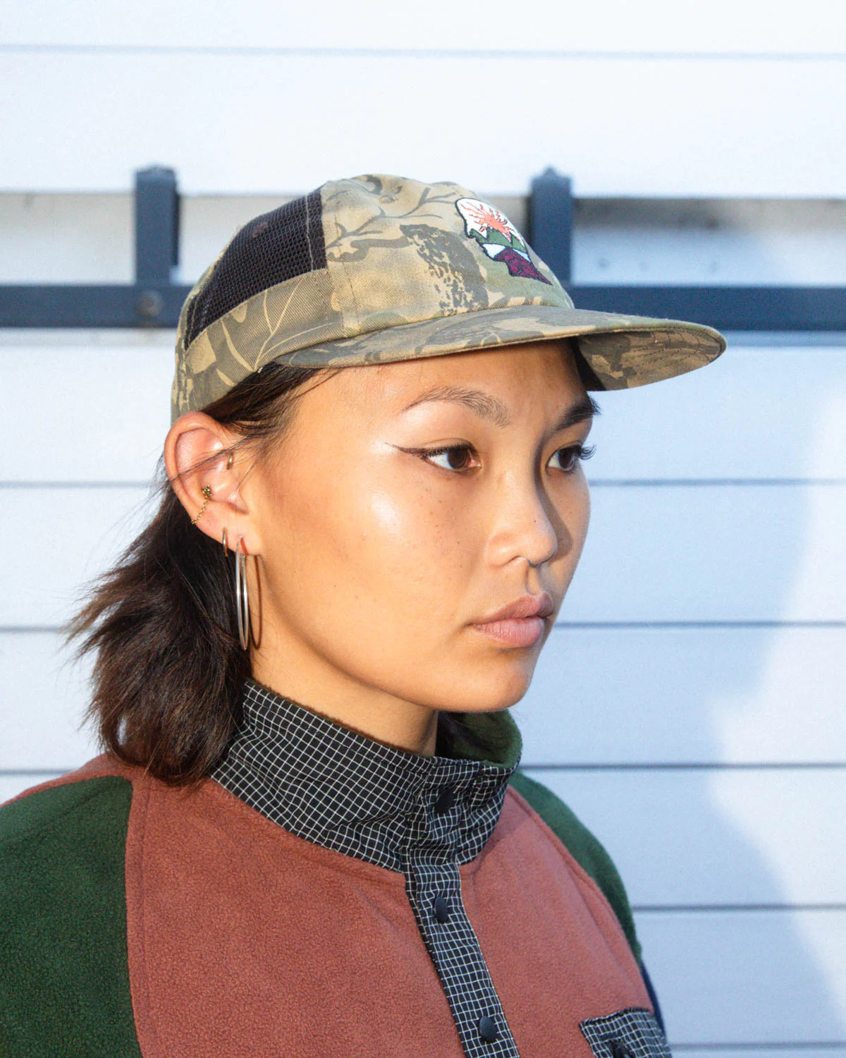Mesh Panel Logohead Hat - Leaf Camo - Image 4