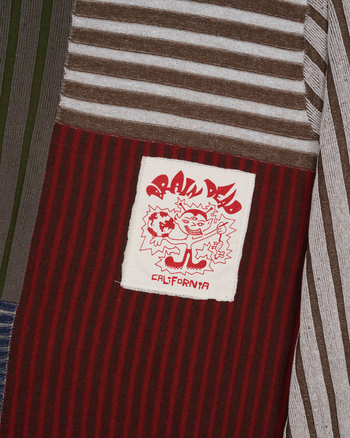 Mixed Stripe Boxy Knit Sweater - Green Multi - Image 3