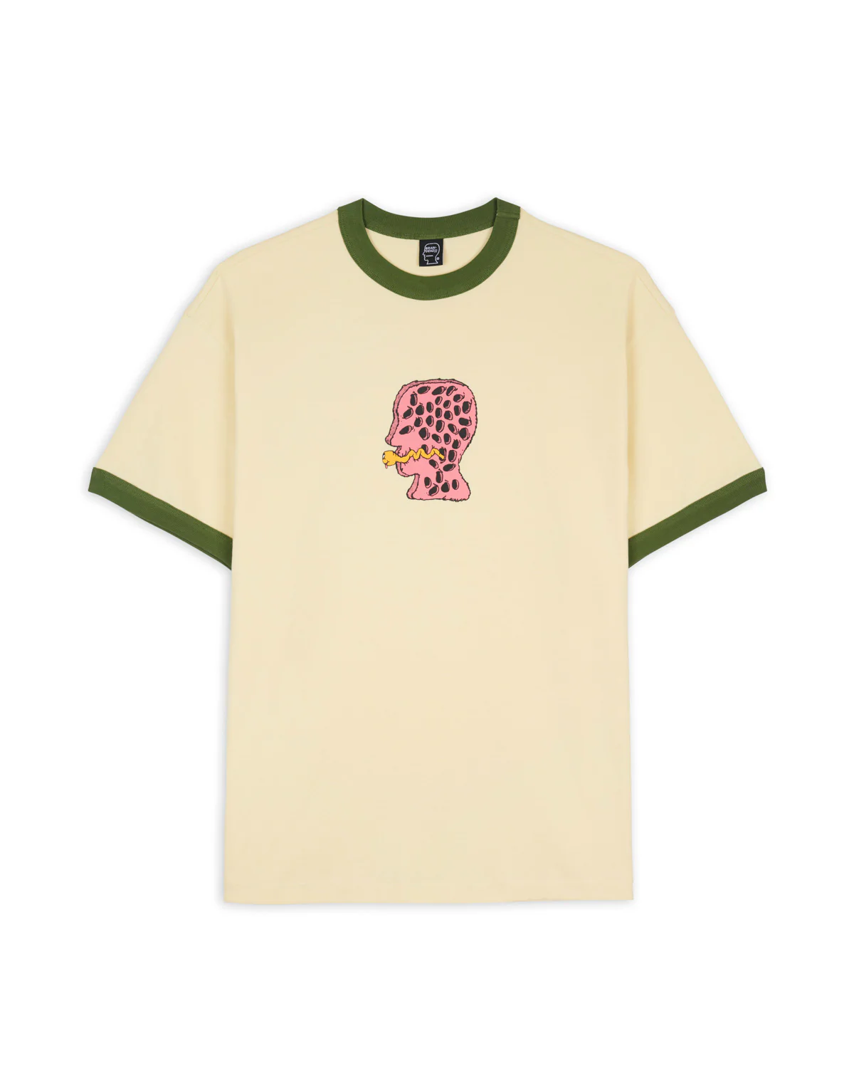 Mouthworm Short Sleeve Ringer Tee - Cream
