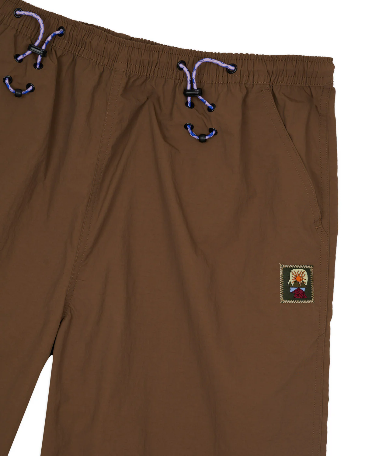Nylon Paneled Climbing Capri - Brown - Image 3