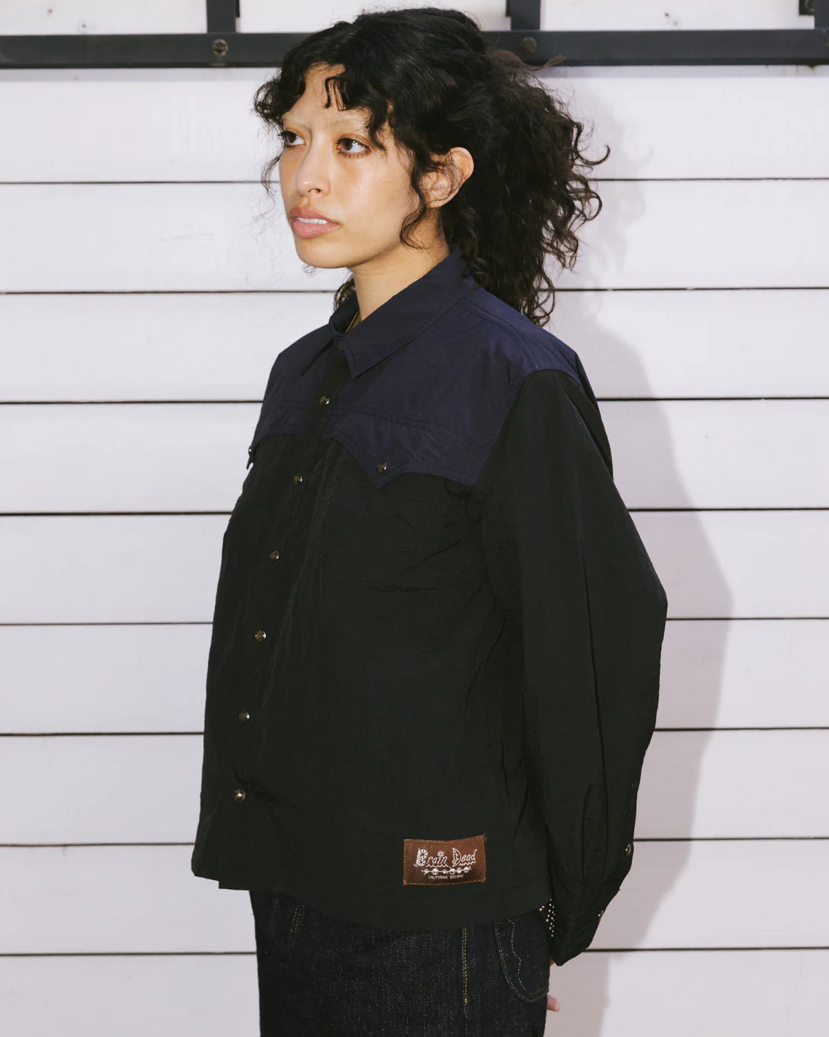Nylon Western Shirt - Black - Image 10