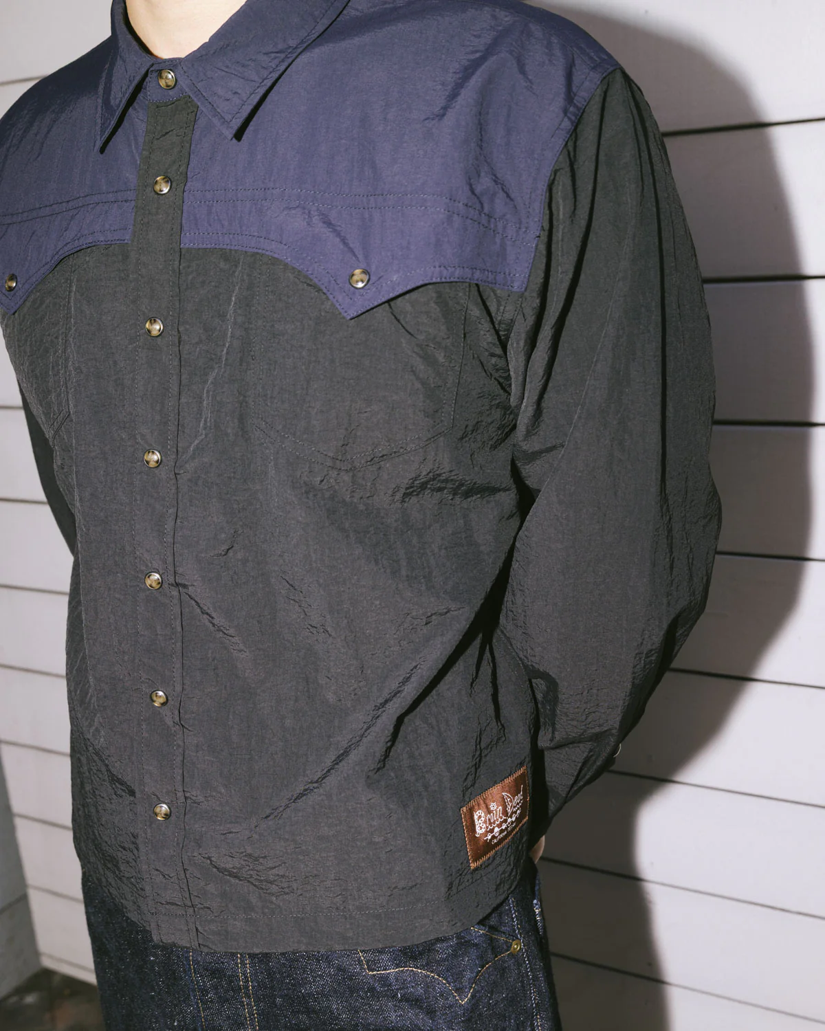 Nylon Western Shirt - Black - Image 4