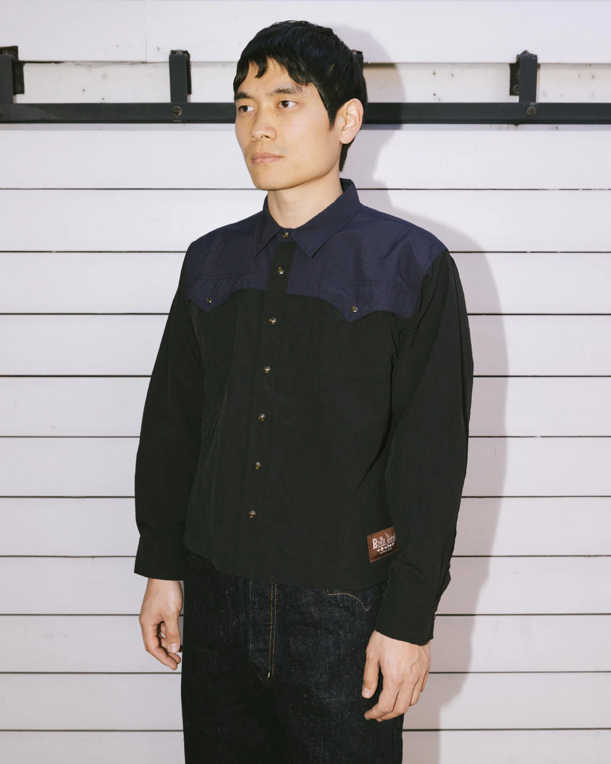Nylon Western Shirt - Black - Image 6