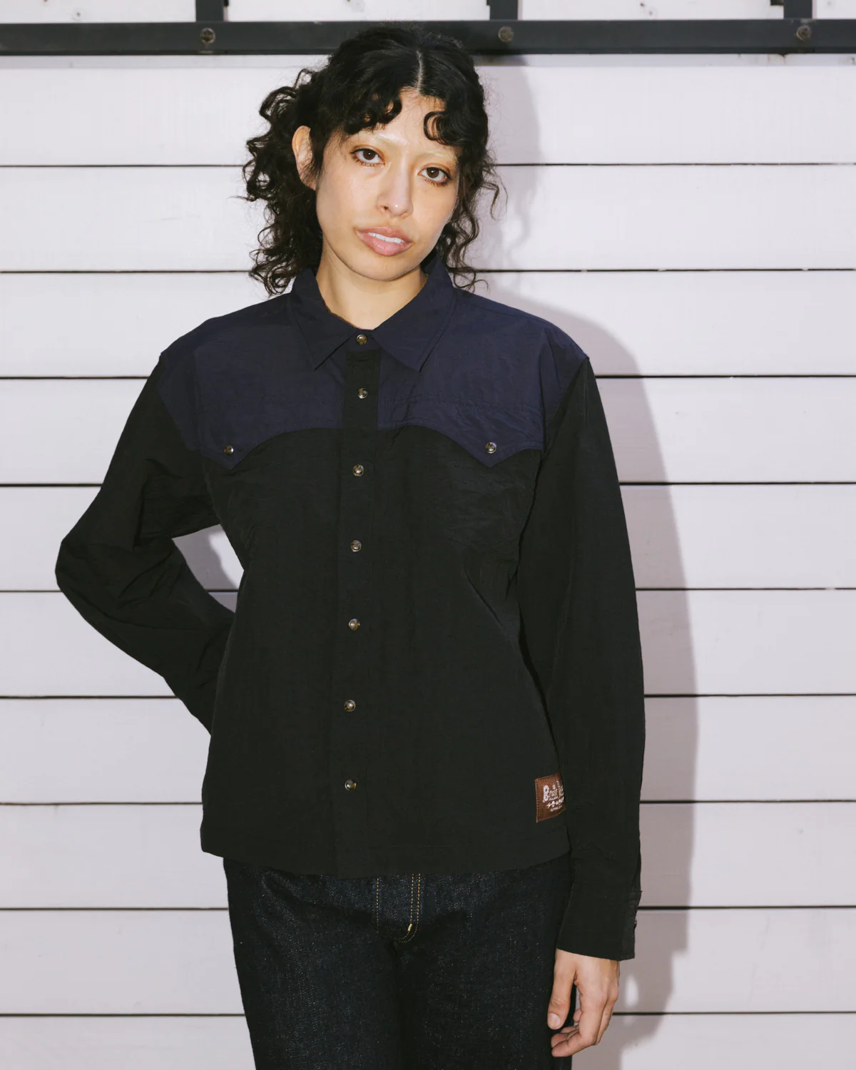 Nylon Western Shirt - Black - Image 8