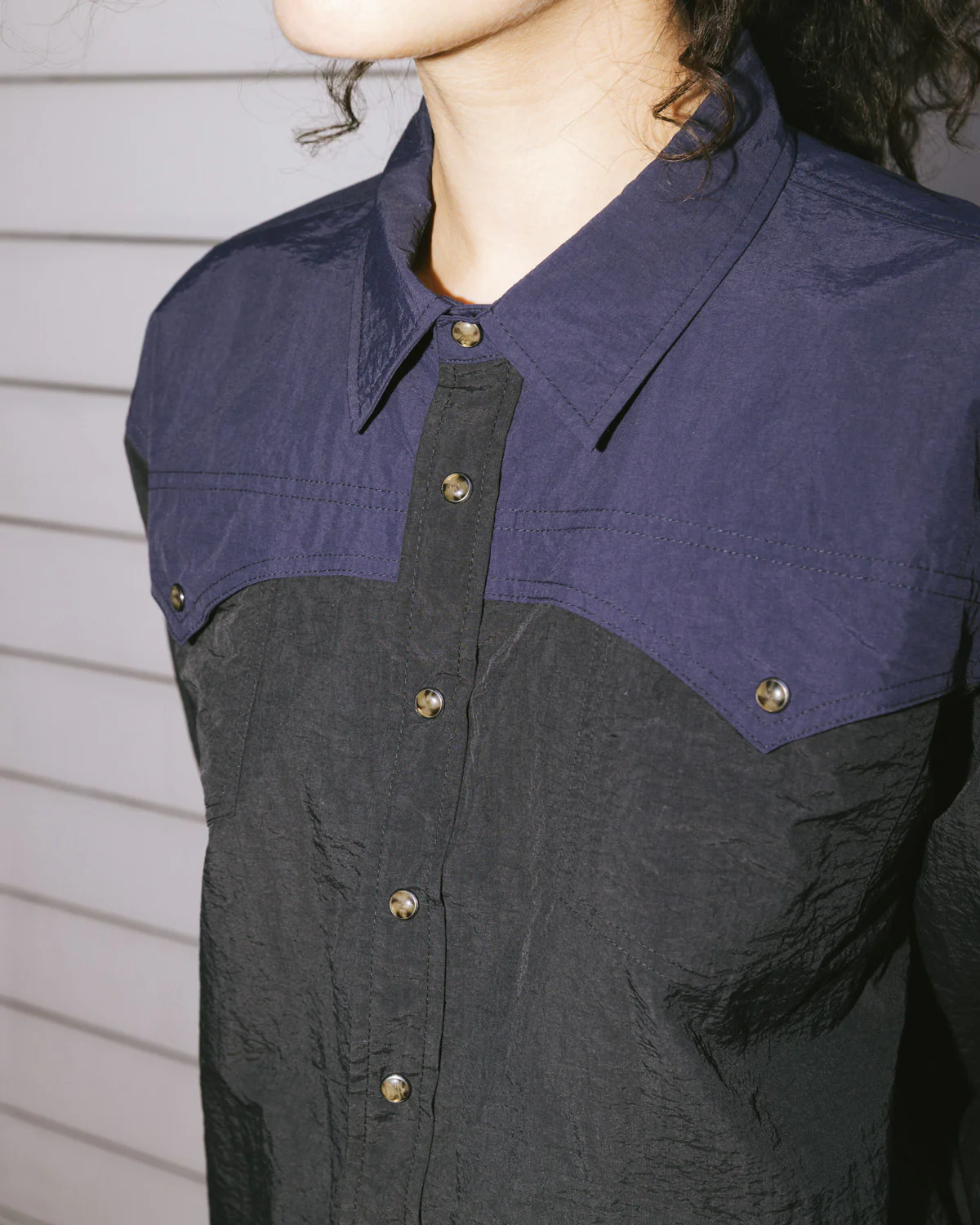 Nylon Western Shirt - Black - Image 9