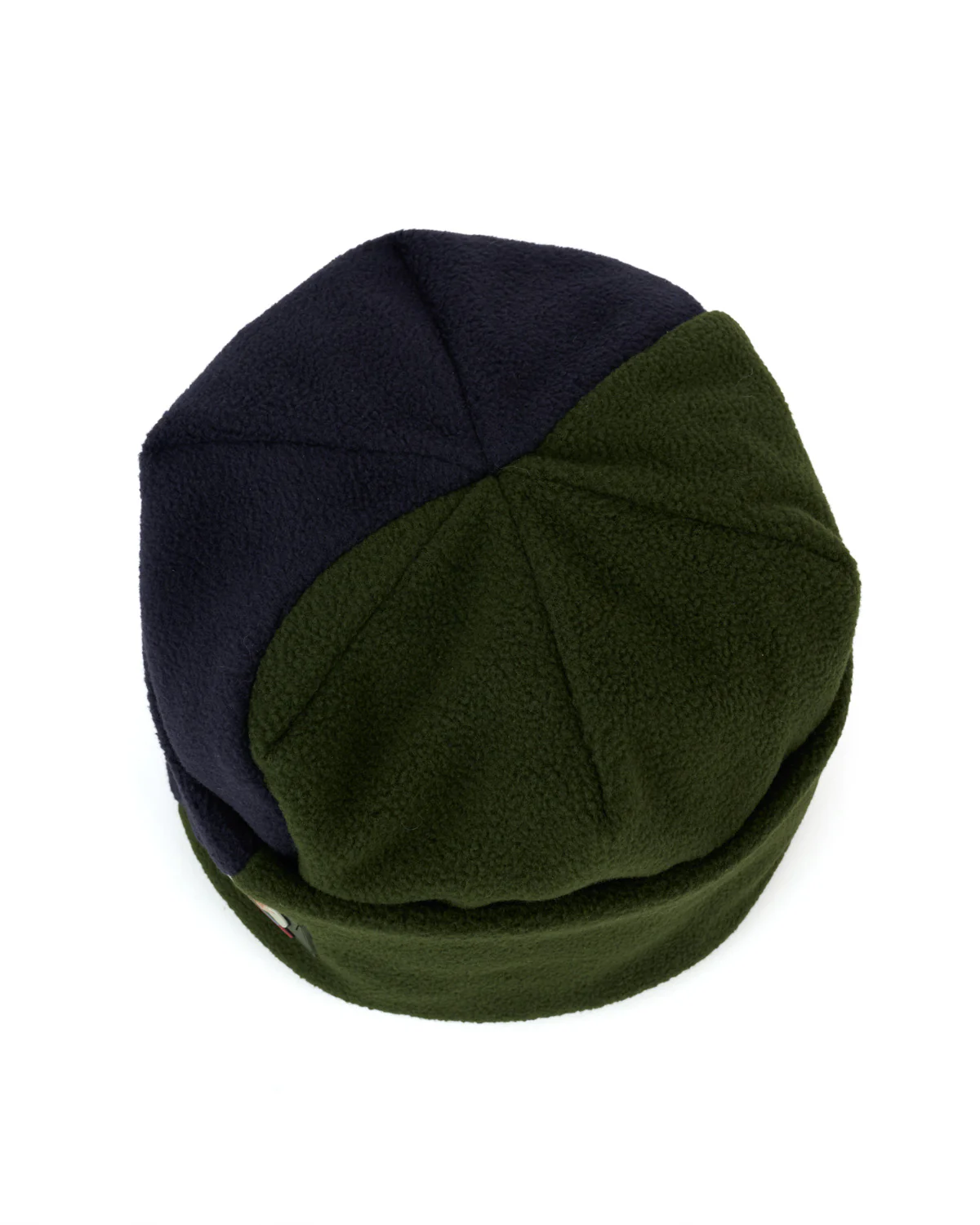 Organic Panel Polar Fleece Beanie - Navy/Olive - Image 4
