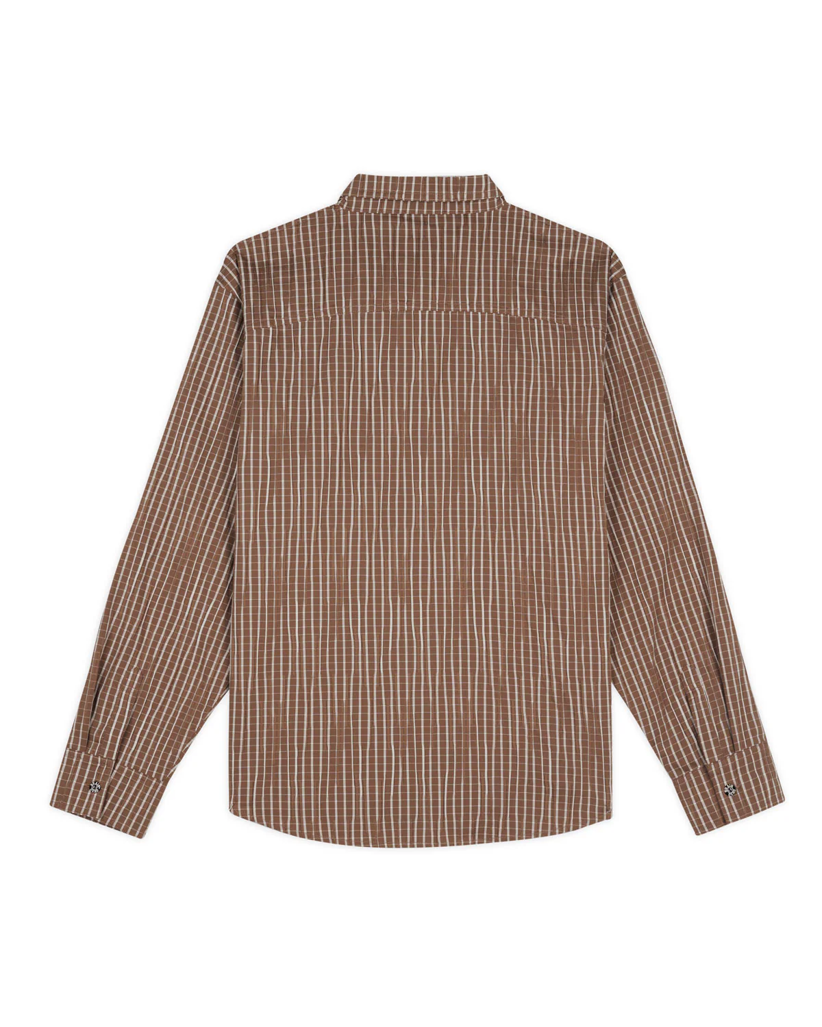 Organic Placket Button Up Shirt - Brown - Image 3