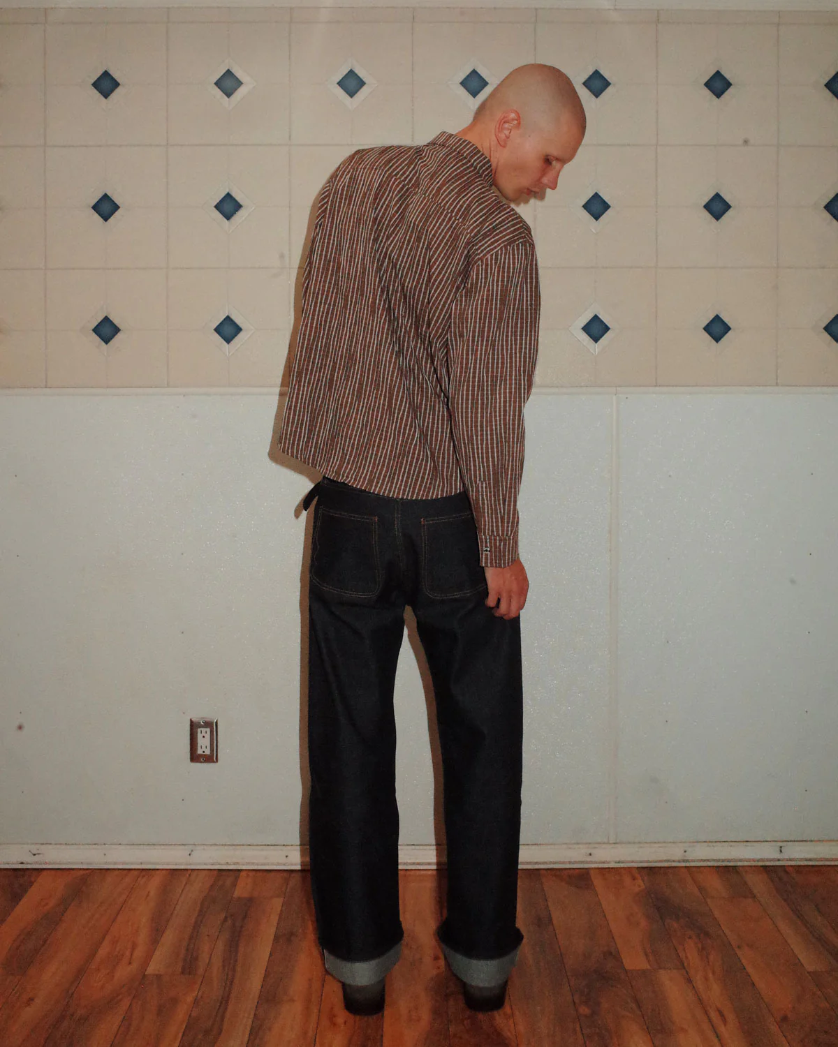 Organic Placket Button Up Shirt - Brown - Image 4