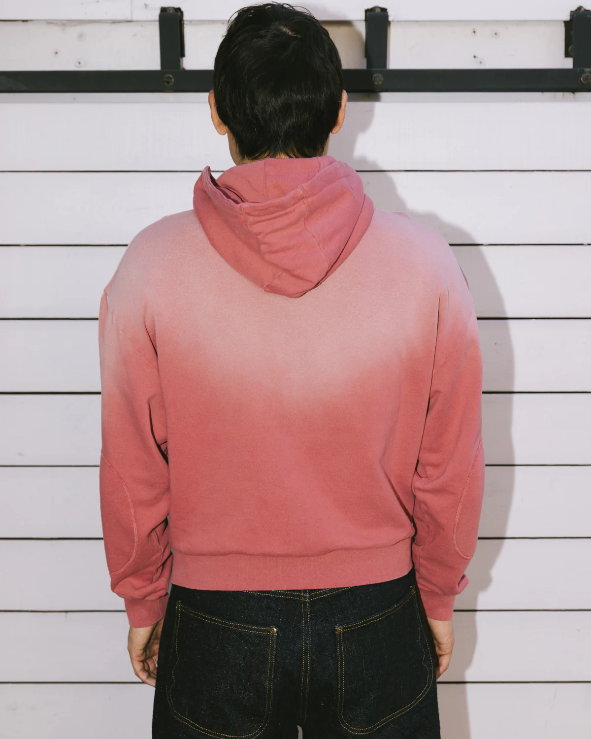 Padded Elbow Zip-Up Hoodie - Brick - Image 6