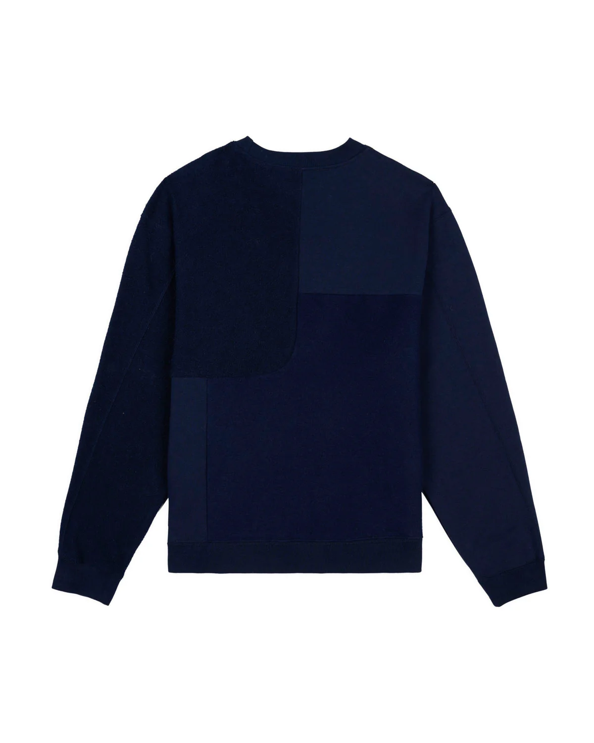 Paneled Long Sleeve Crewneck - Navy - Image 3