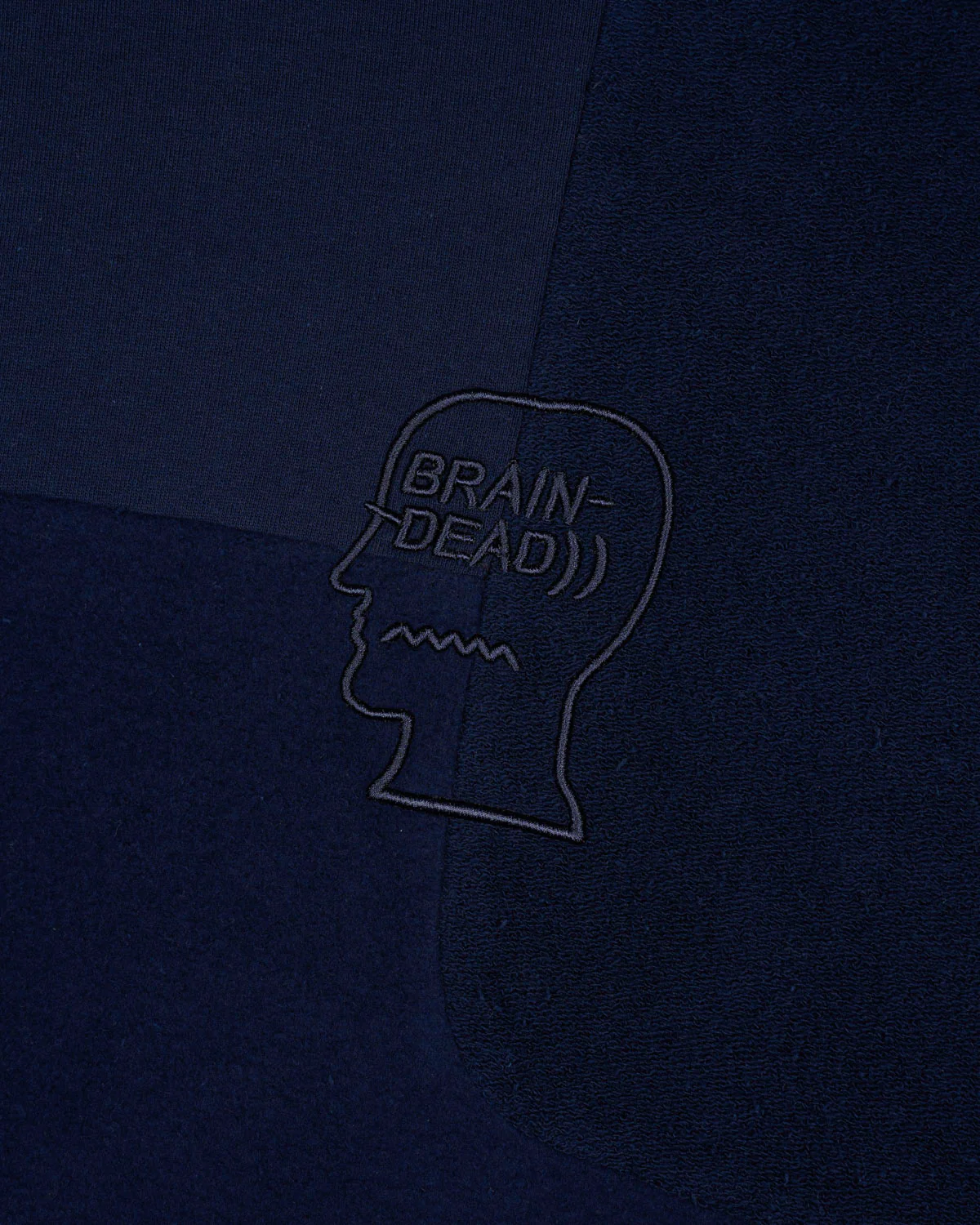 Paneled Long Sleeve Crewneck - Navy - Image 4
