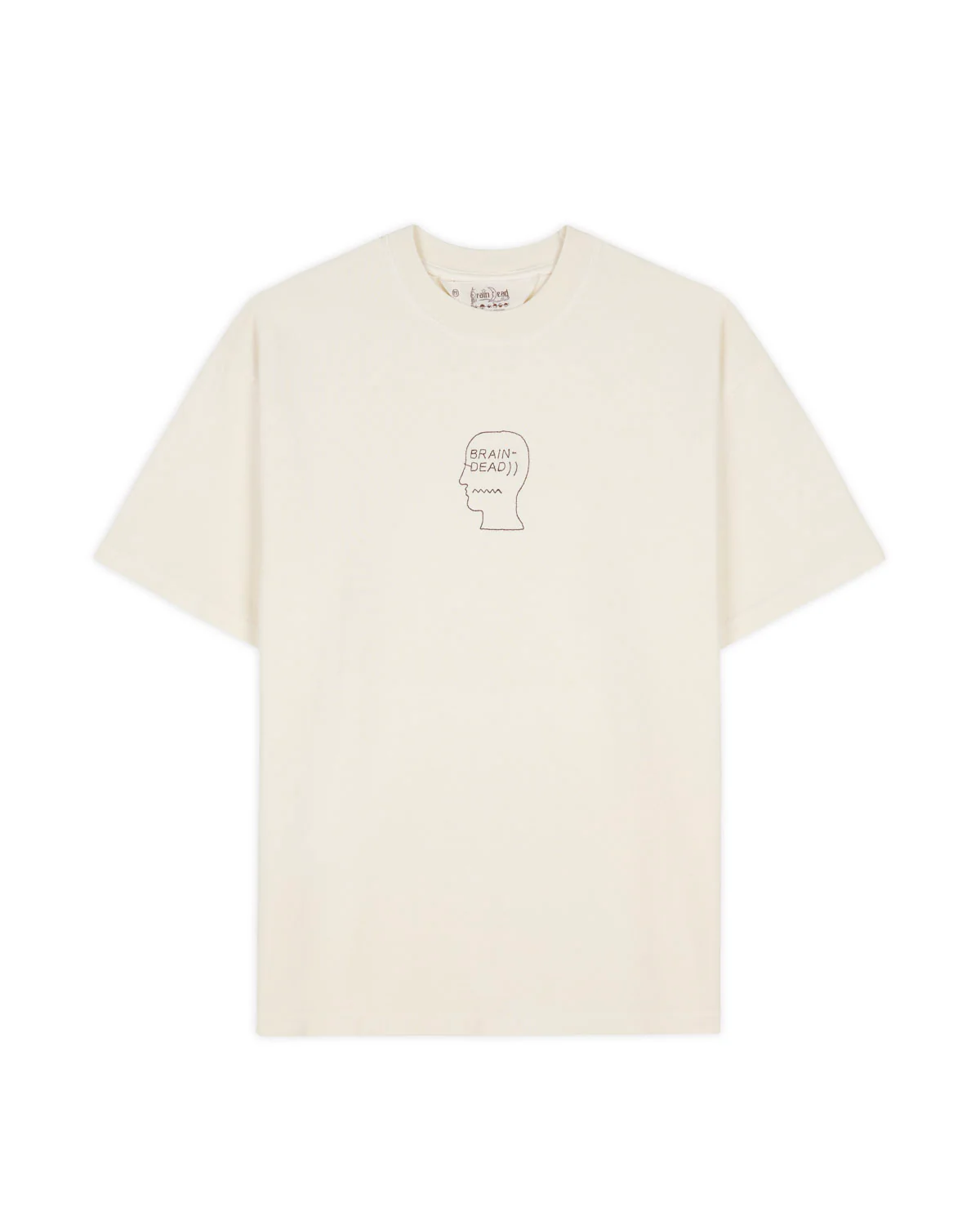Pique Logo Head Embroidered T-shirt - Natural