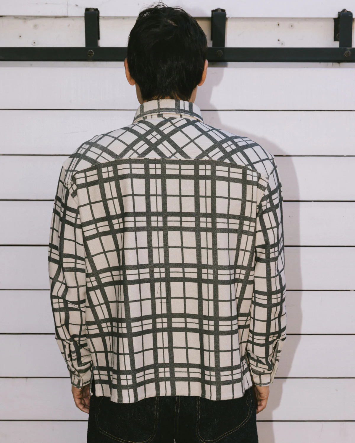 Plaid French Terry Button Up - Sand - Image 7