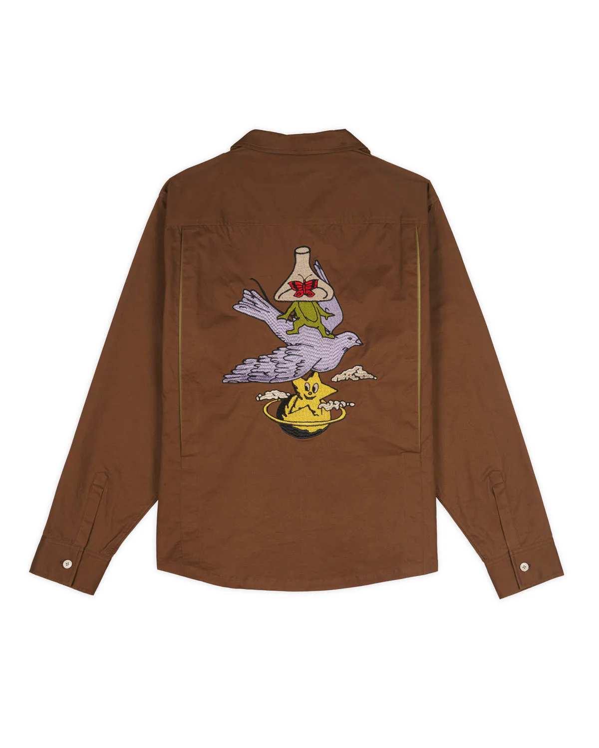 Poplin Camp Collar Shirt - Chocolate