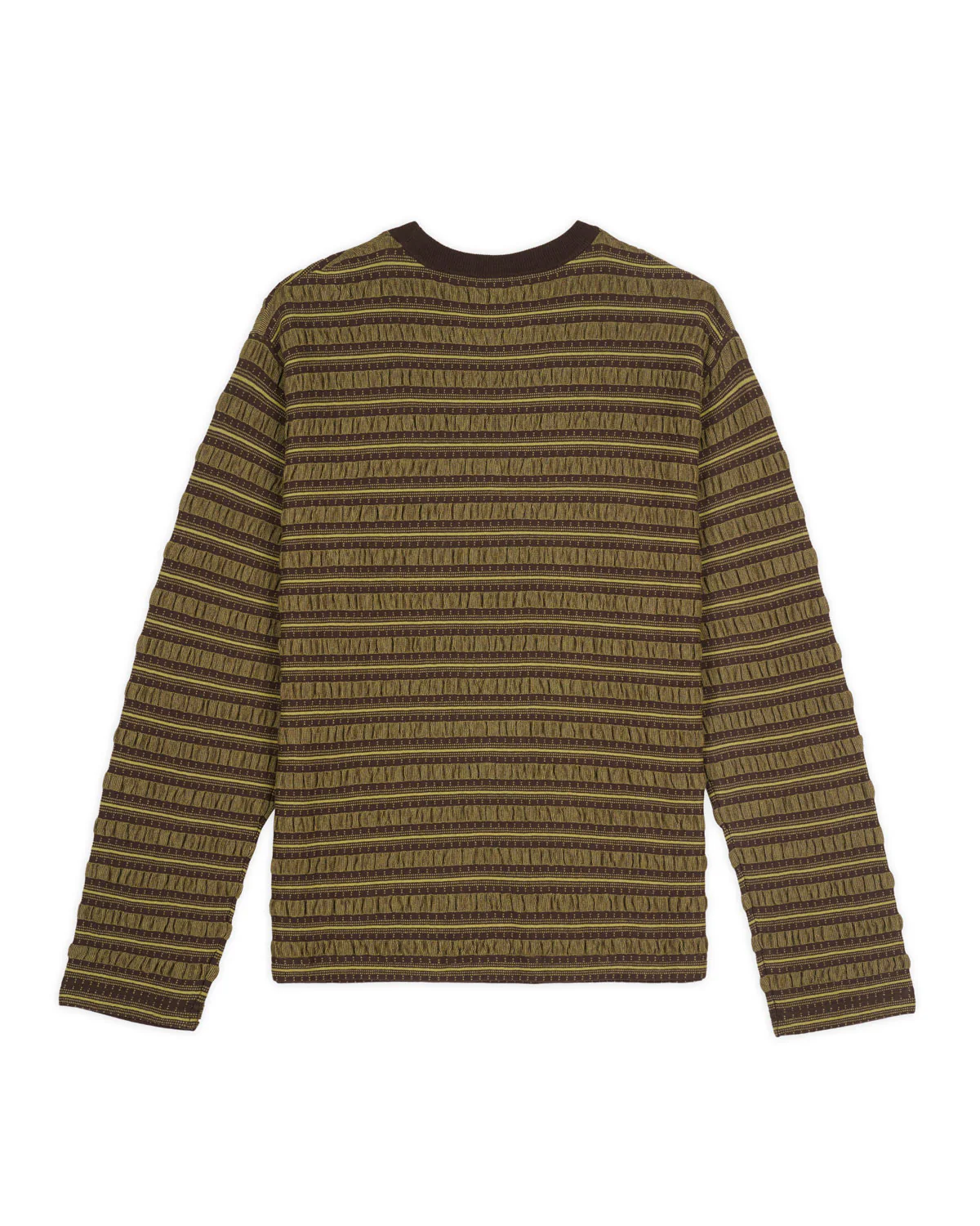 Puckered Stripe Long Sleeve Top - Green - Image 3