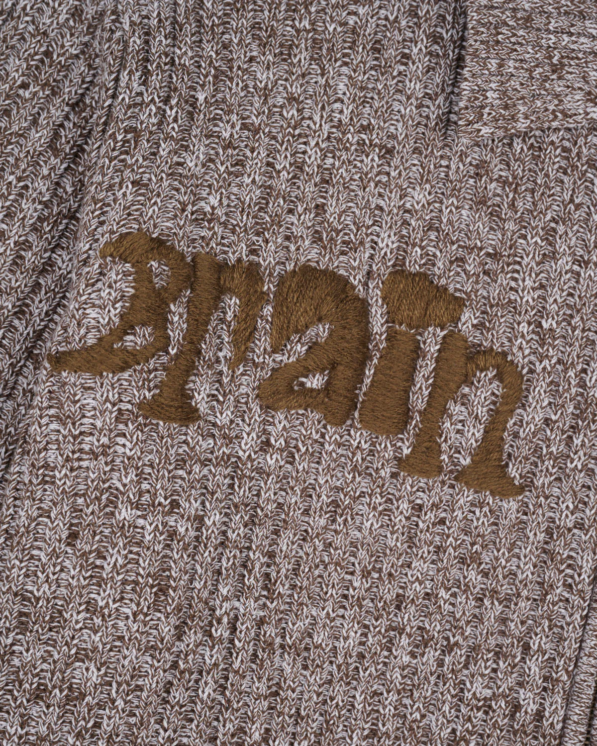 Rib Knit Cardigan - Brown Multi - Image 3