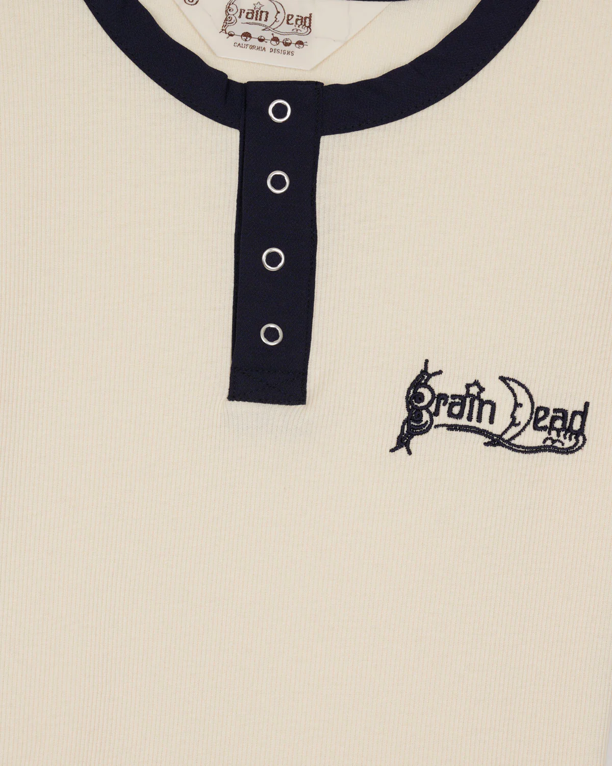 Ribbed Henley - Natural - Image 3