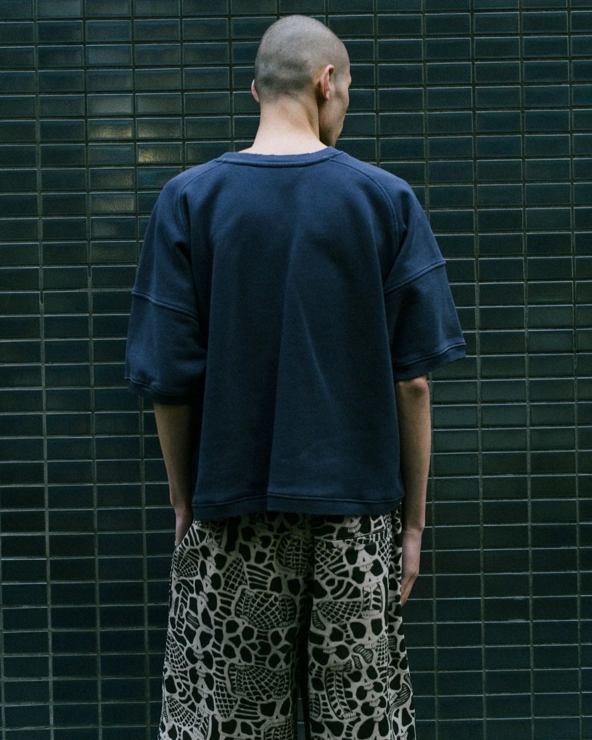 Short Sleeve Crewneck Sweatshirt - Navy - Image 4