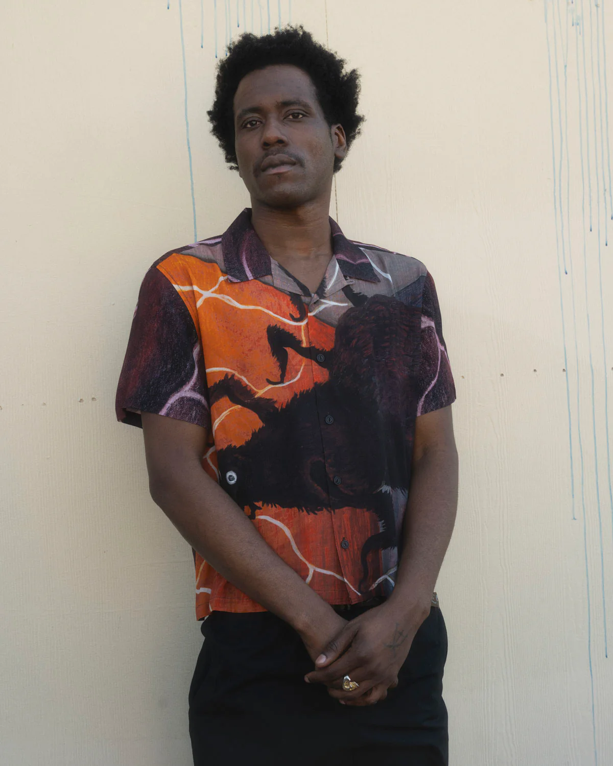 Spiral Orb Short Sleeve Button Up Shirt - Burgundy - Image 2