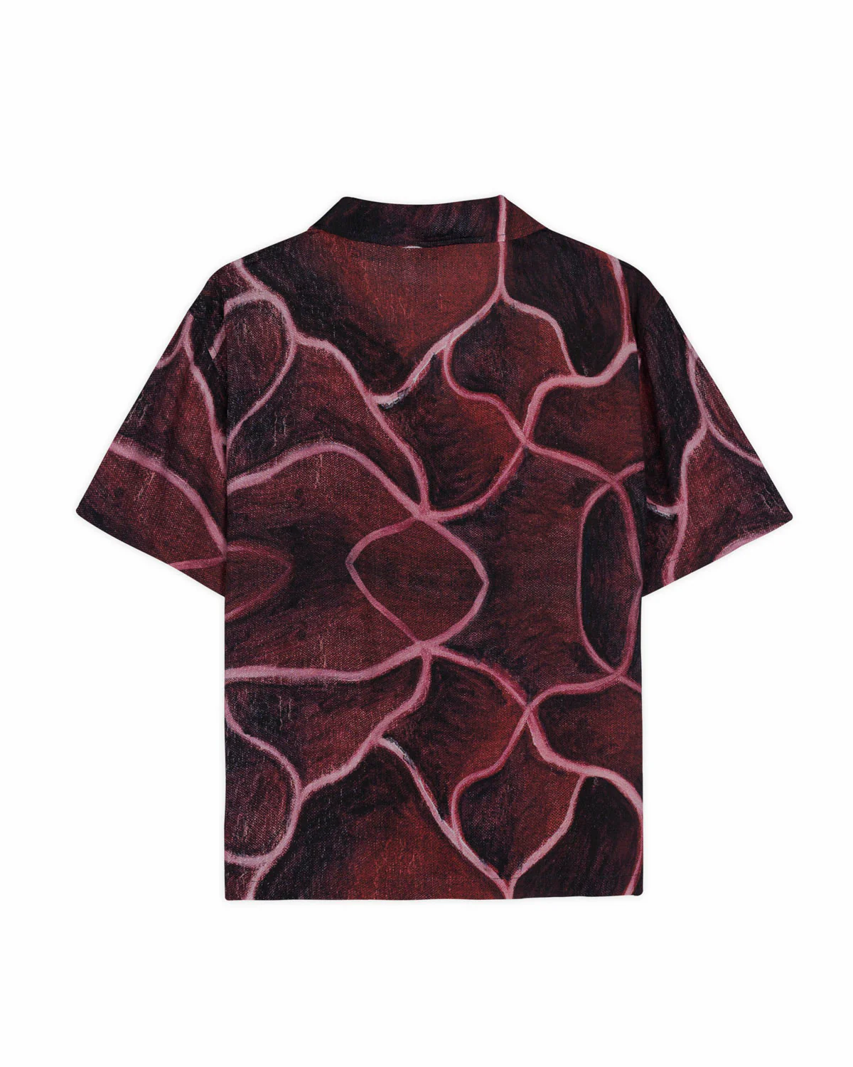 Spiral Orb Short Sleeve Button Up Shirt - Burgundy - Image 3
