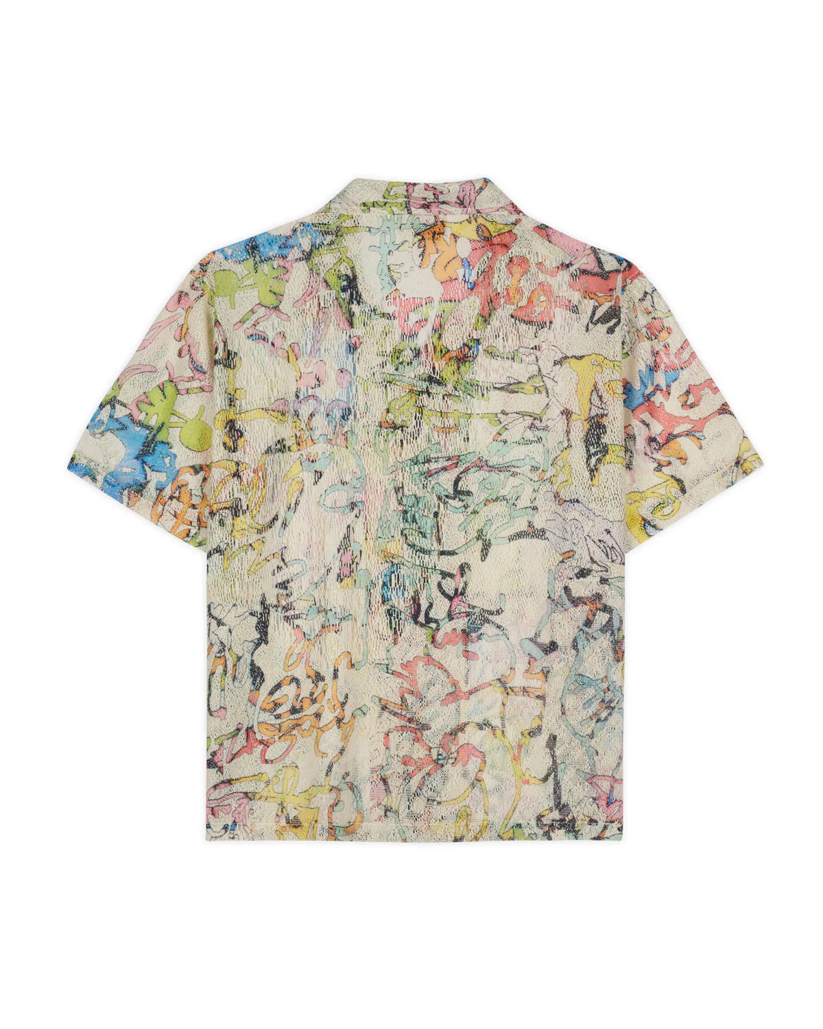 Stu Short Sleeve Button Up Shirt - Cream Multi - Image 3