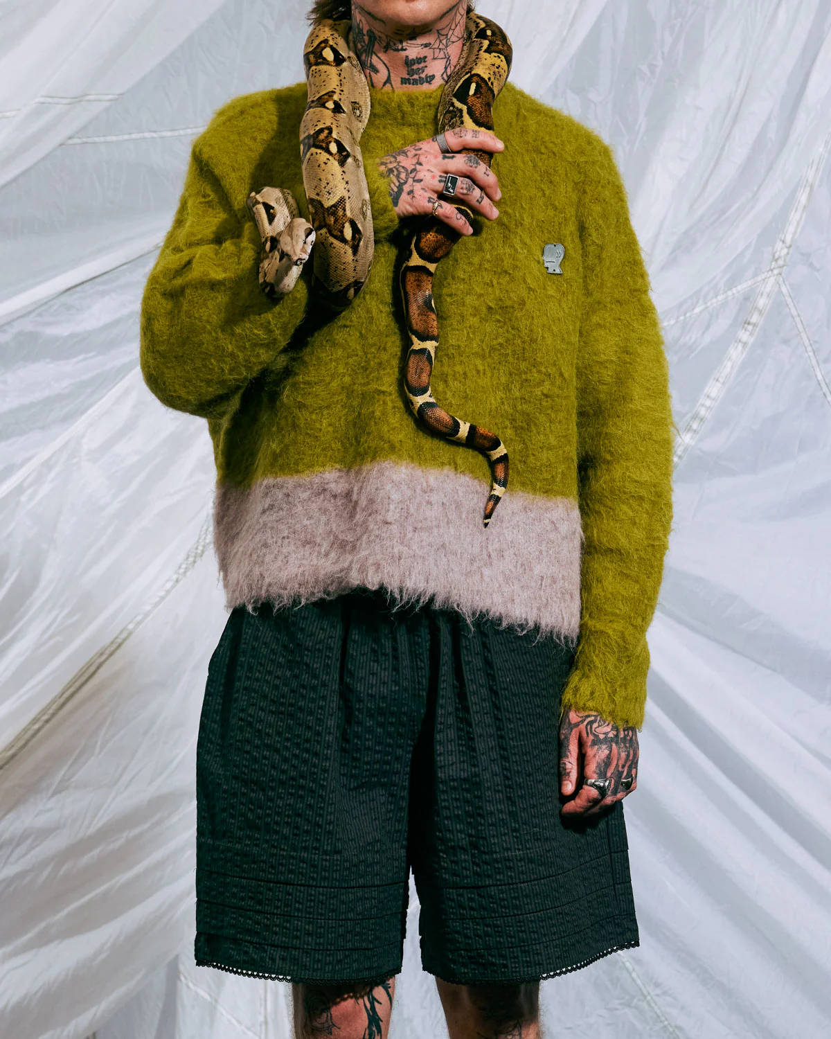 Super Hairy Boxy Knit Sweater - Lime - Image 2