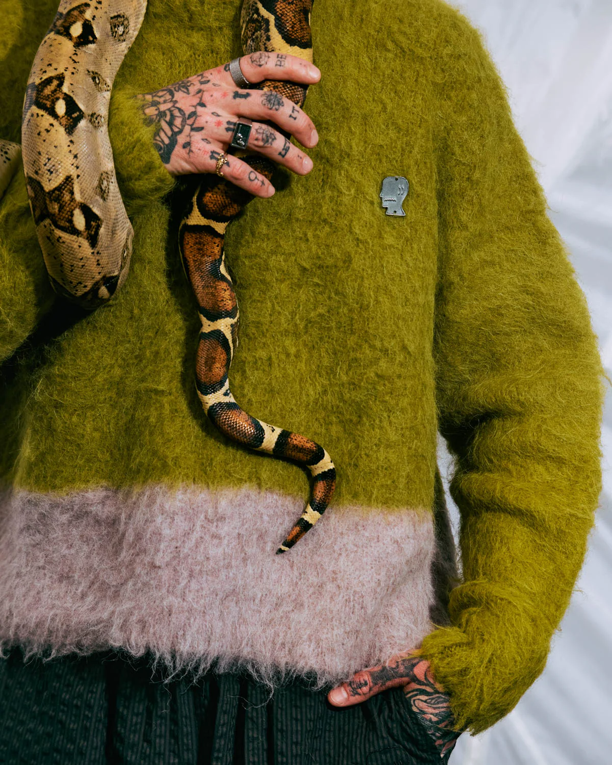 Super Hairy Boxy Knit Sweater - Lime - Image 4